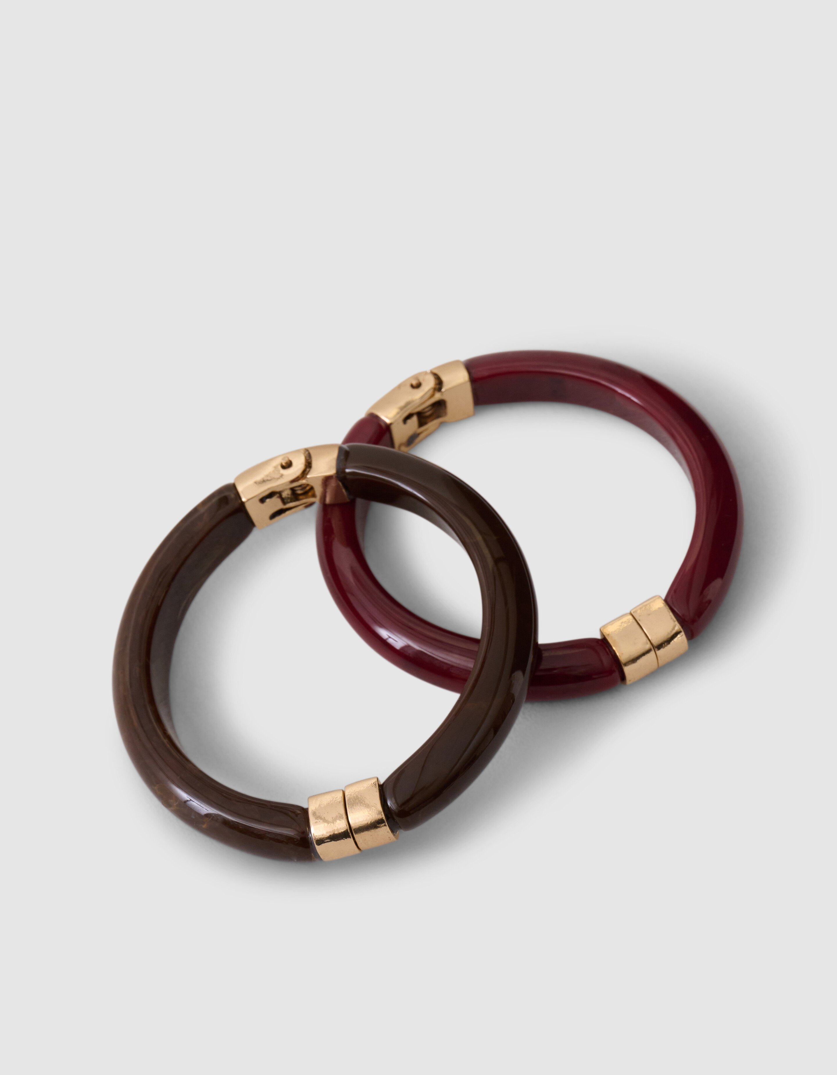 Marble Bangle Armbanden Set Bruin/Donkerrood SHOEBY ACCESSOIRES