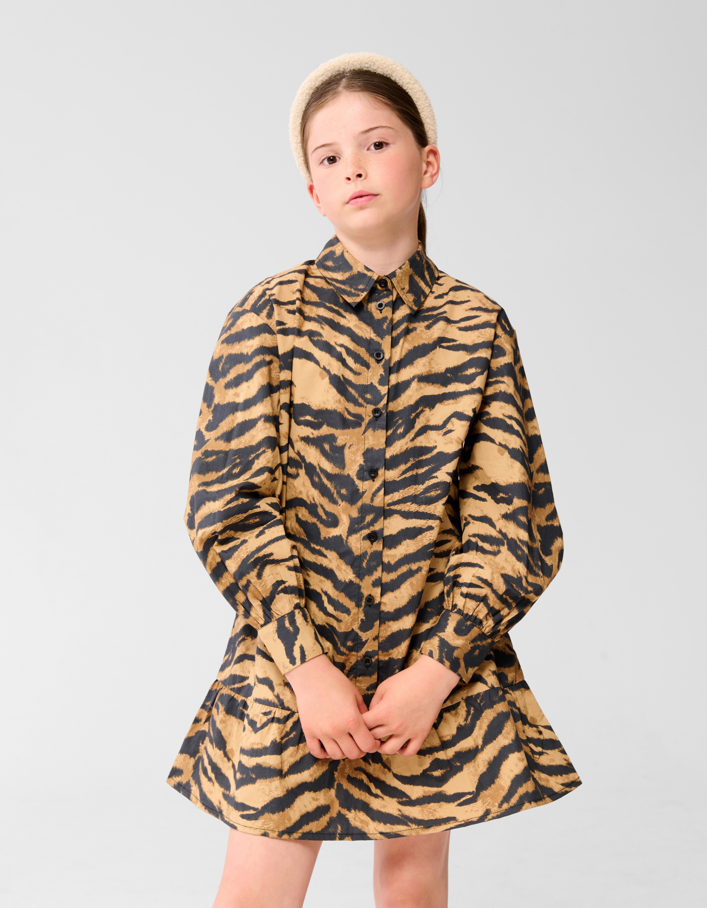 Tijgerprint Jurk Bruin SHOEBY GIRLS