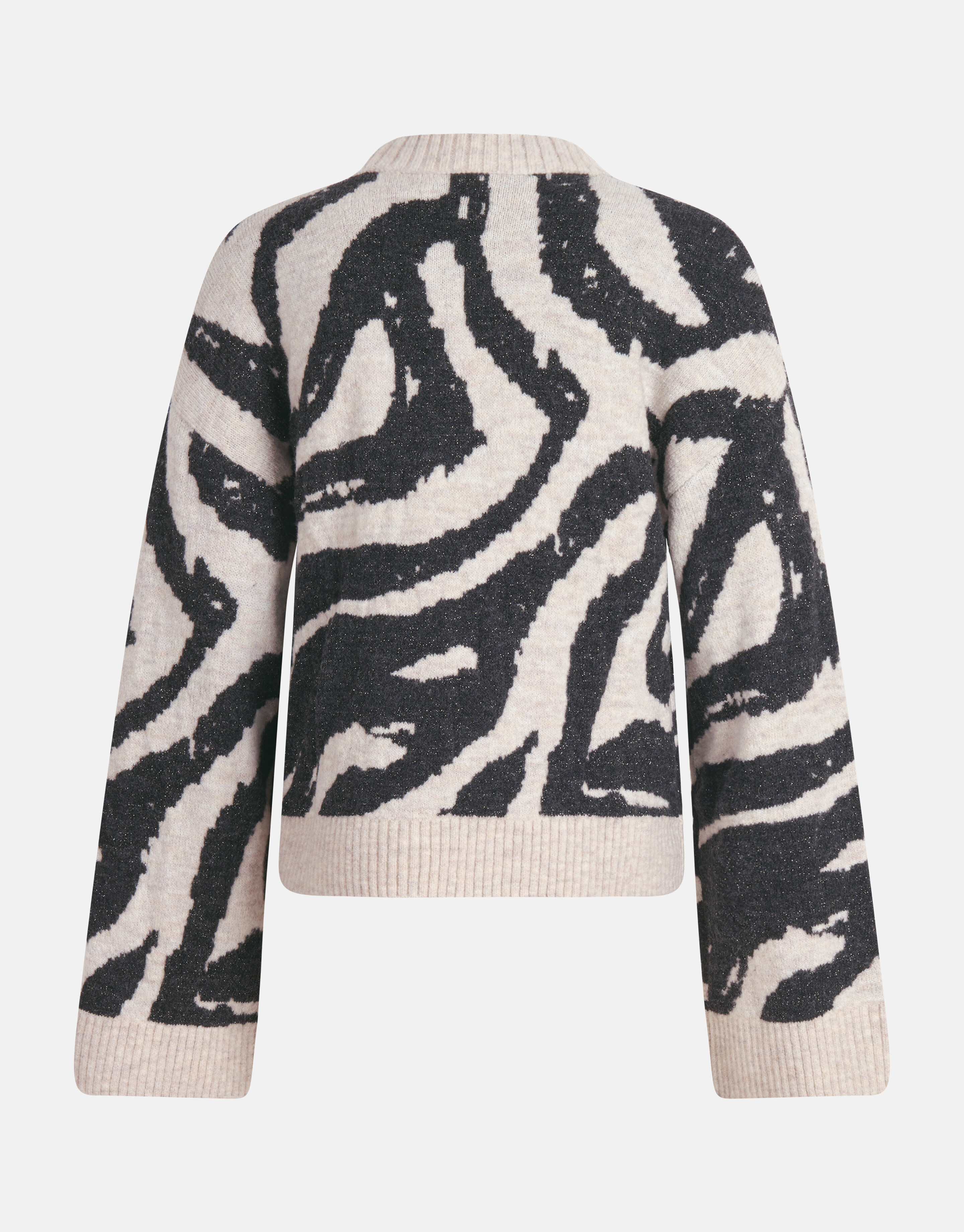 Jacquard Zebraprint Trui Zwart/Wit SHOEBY WOMEN