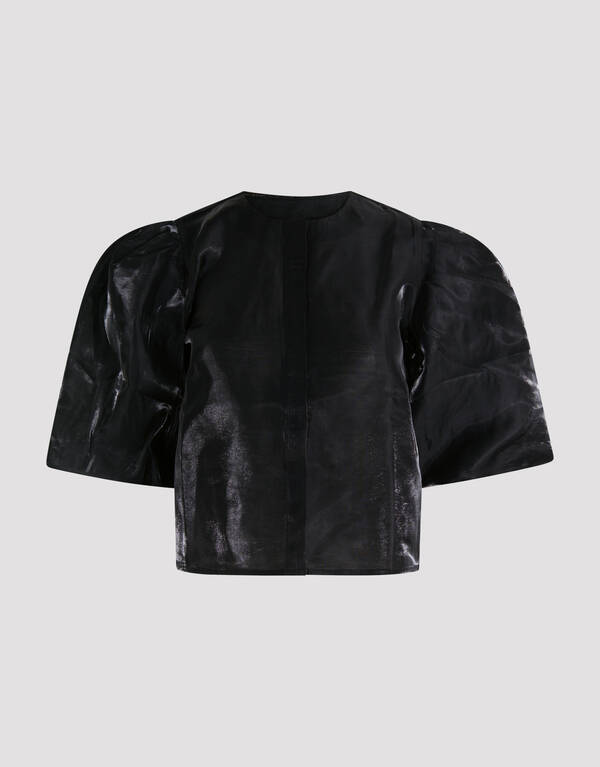 Shiny Puff Blouse Zwart SHOEBY WOMEN