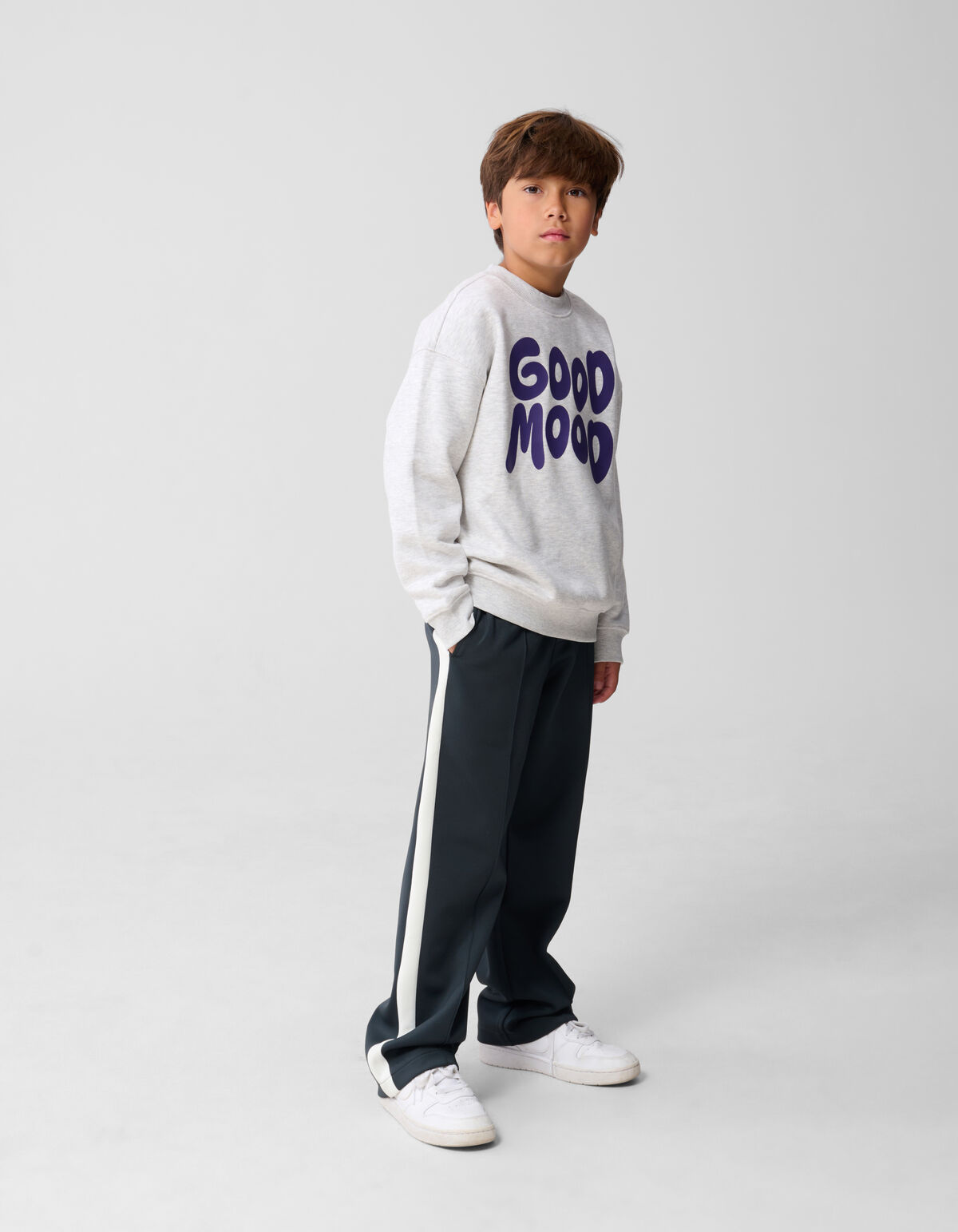 Good Mood Artwork Sweater Lichtgrijs SHOEBY BOYS