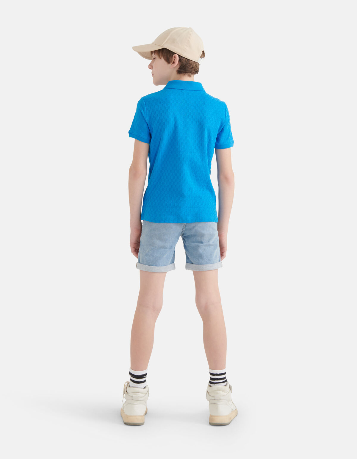Blok Structuur Polo Blauw SHOEBY BOYS