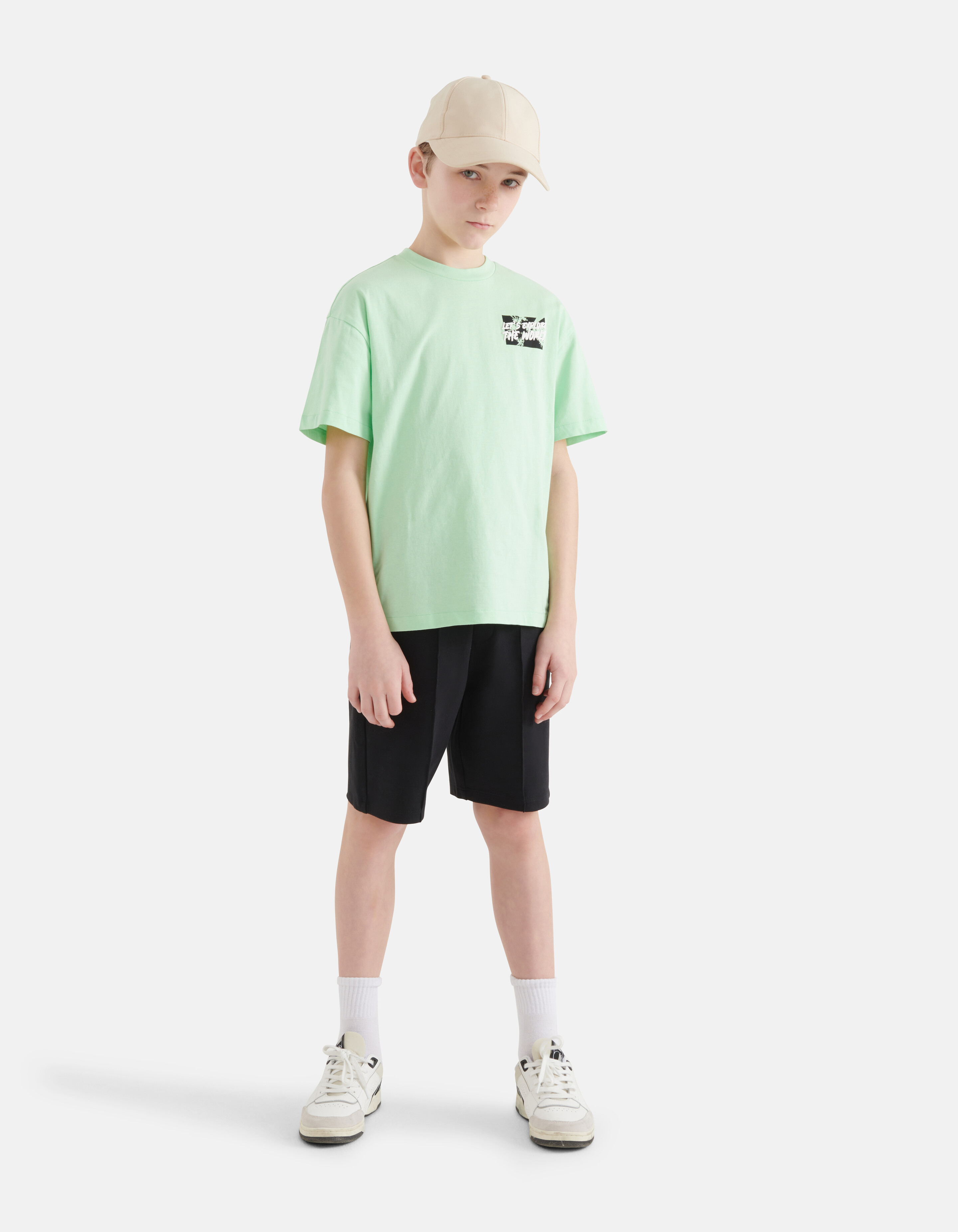 Puff T-shirt Lichtgroen SHOEBY BOYS