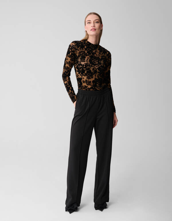 Basis Wide Leg Broek Zwart SHOEBY WOMEN