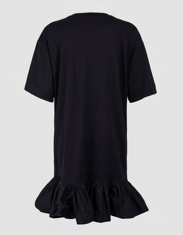 Ruffle T-shirt Mini Jurk Zwart SHOEBY WOMEN