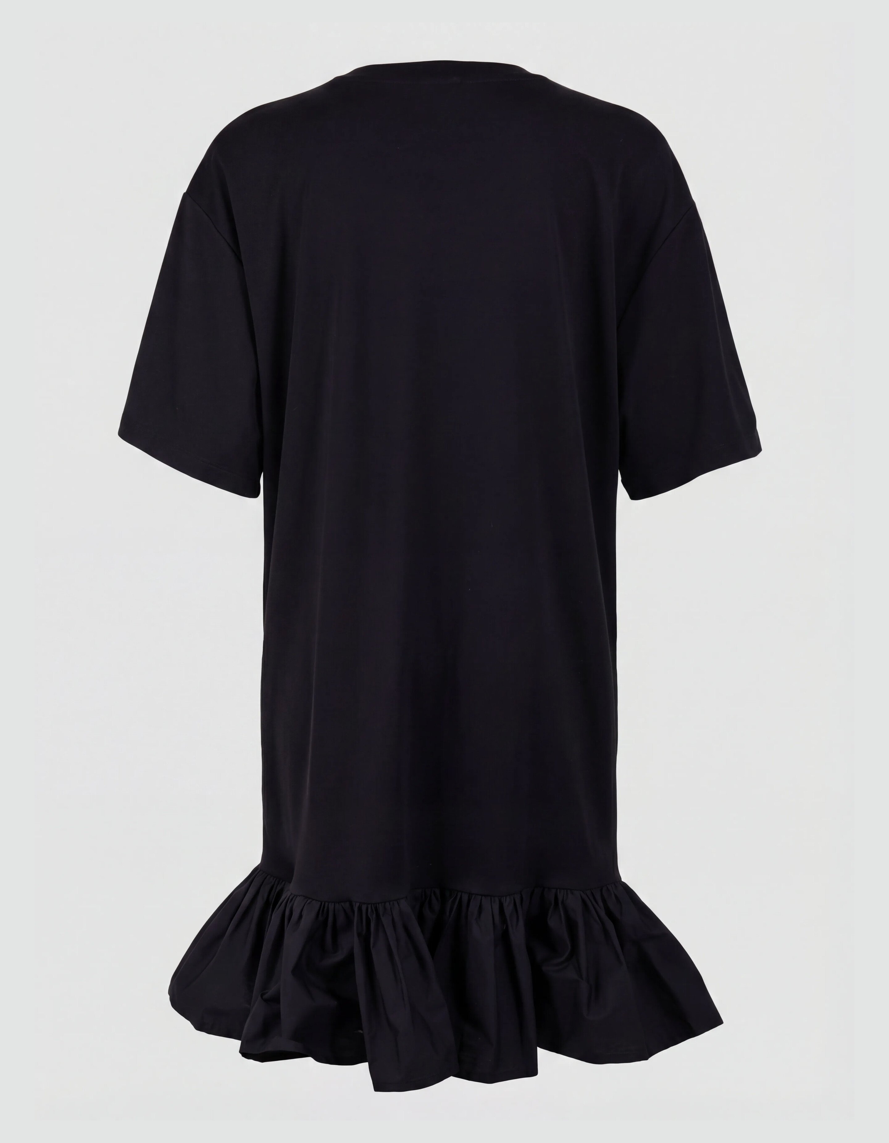 Ruffle T-shirt Mini Jurk Zwart SHOEBY WOMEN