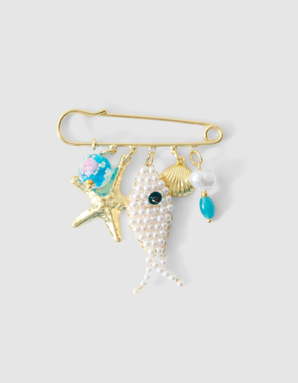Pin Fish Broche Gebroken Wit SHOEBY ACCESSOIRES