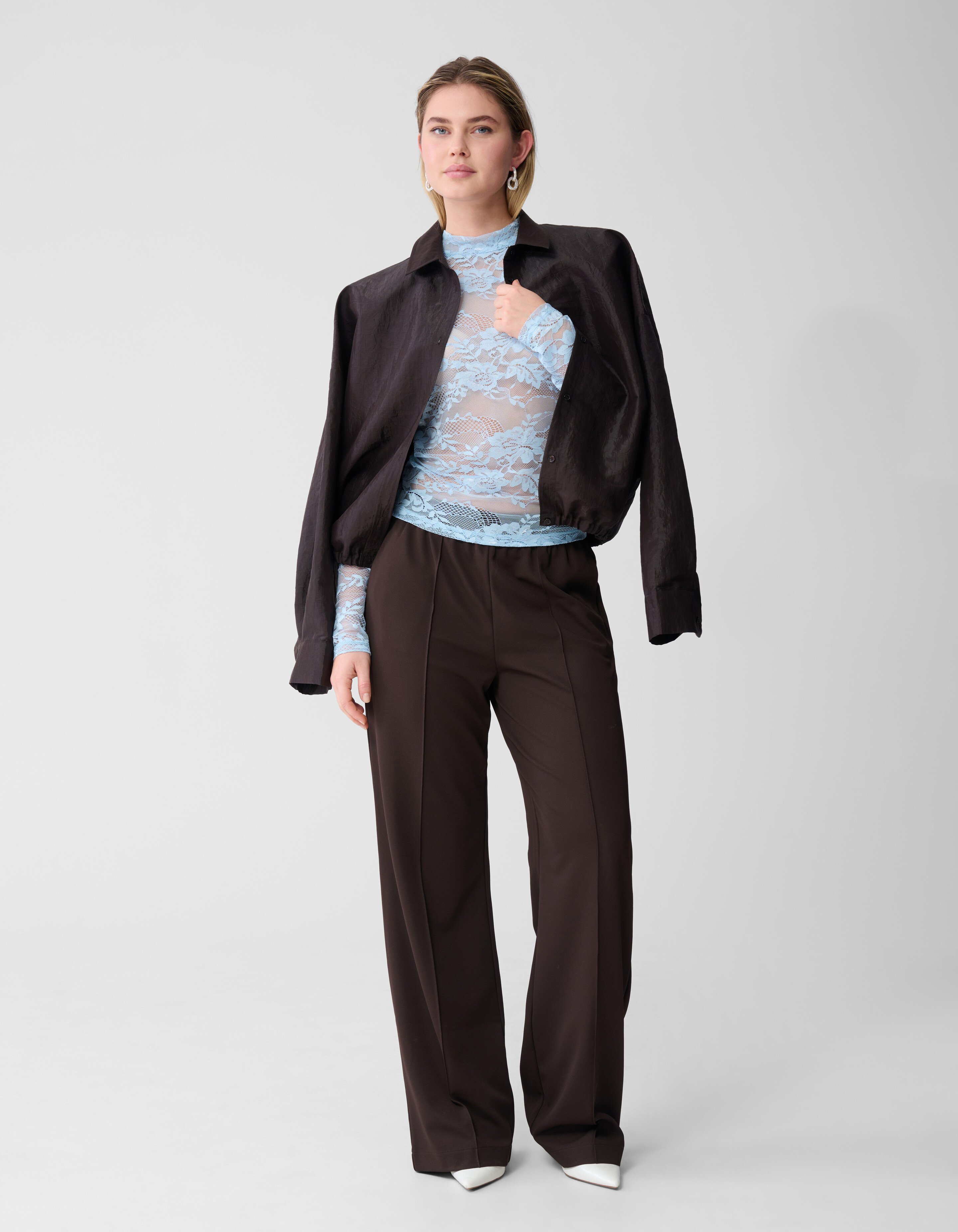 Flower Kanten Top Lichtblauw SHOEBY WOMEN