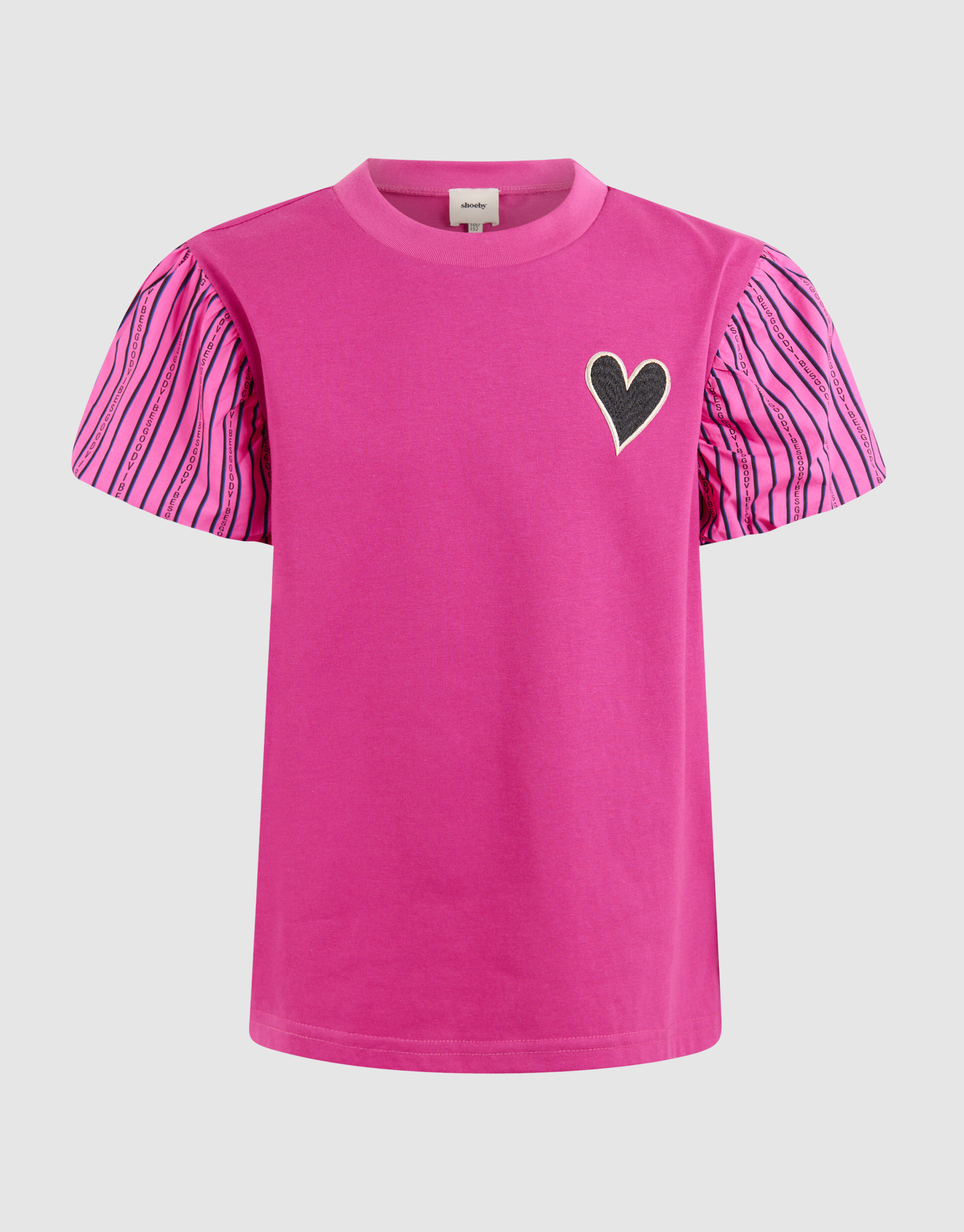 Heart Pinstripe Top Lichtroze SHOEBY GIRLS