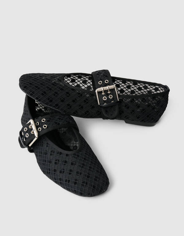 Polkadot Mesh Instapper Zwart SCHOENEN SHOEBY