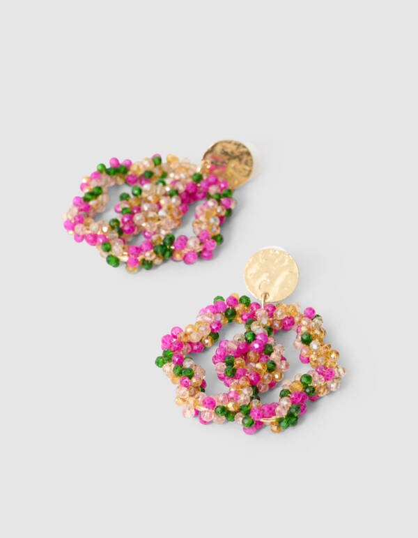 Multi Beaded Oorbellen Roze SHOEBY ACCESSOIRES