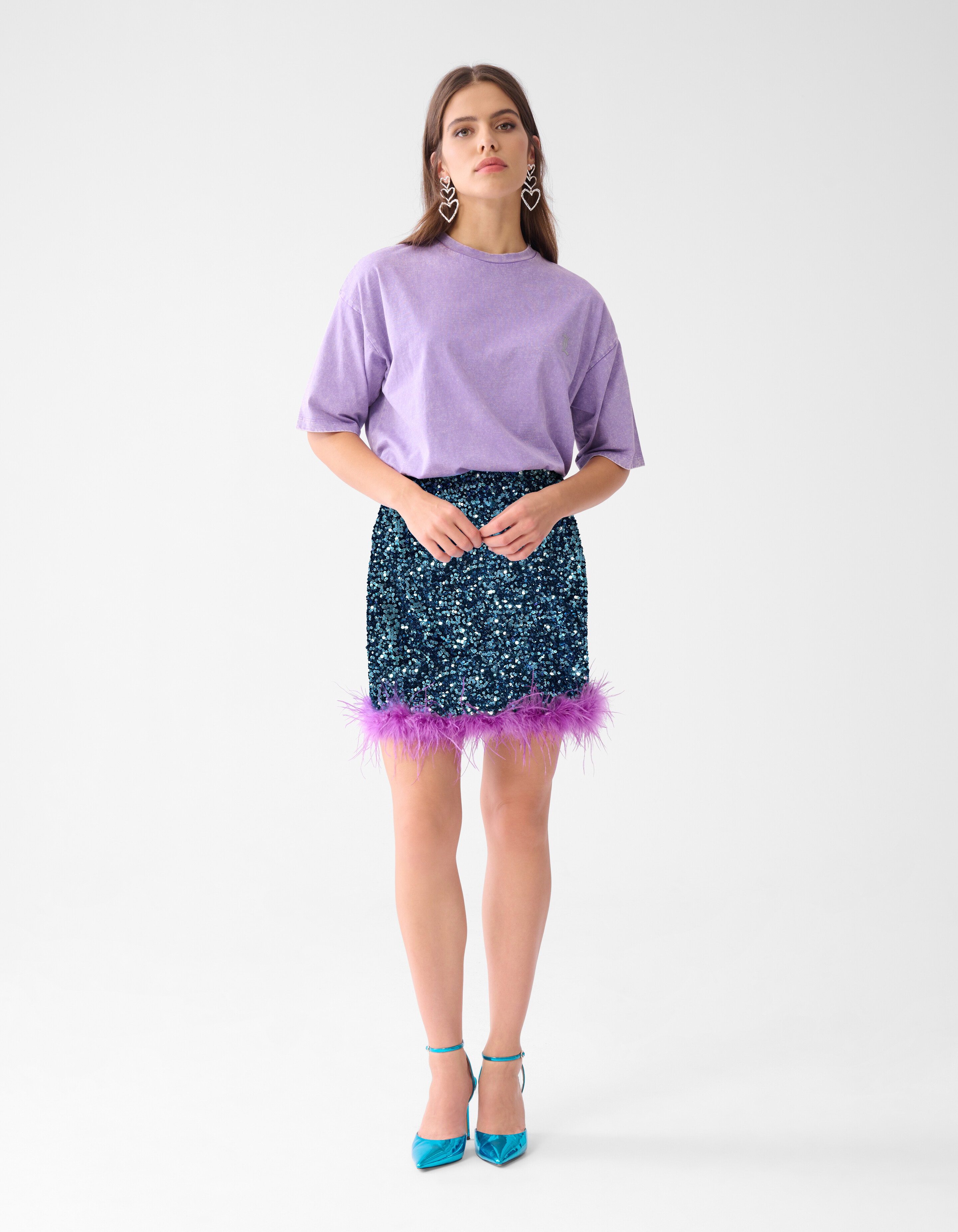 Washed T-shirt Lichtpaars SHOEBY WOMEN
