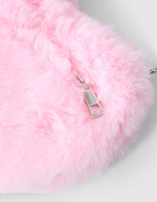 Fluffy Fur Heart Tas Lichtroze SHOEBY ACCESSOIRES