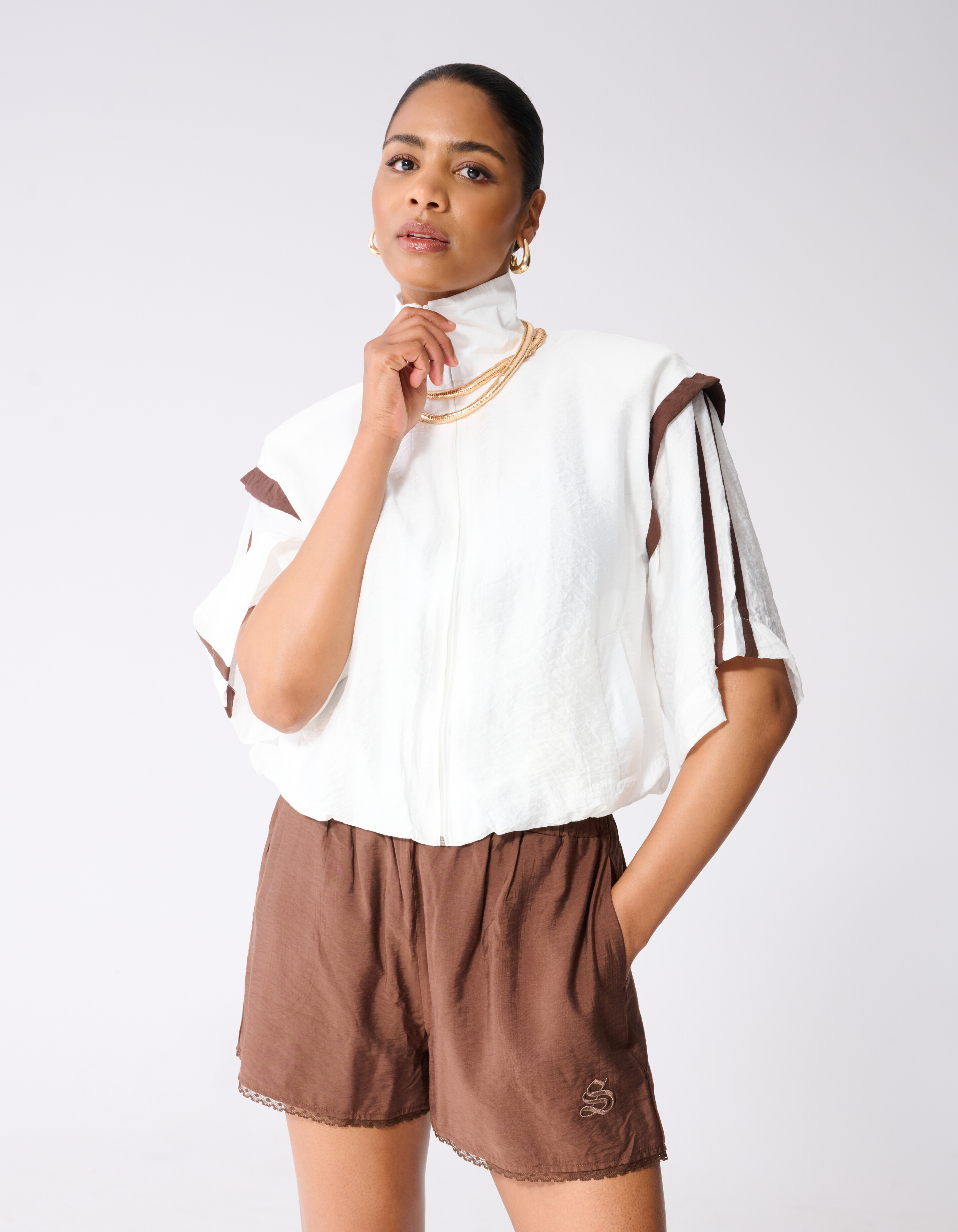 Sporty Tracksuit Blouse Gebroken Wit SHOEBY WOMEN