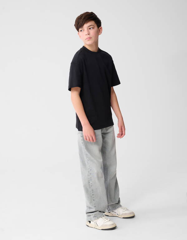 Basis Label T-shirt Zwart SHOEBY BOYS