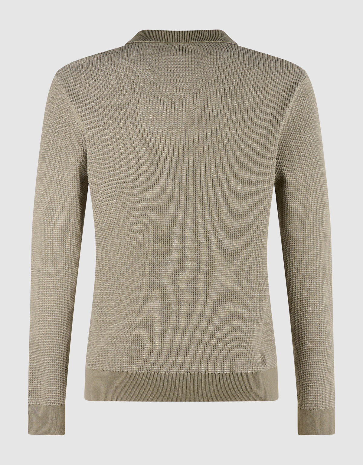 Gebreide Longsleeve Polo Trui Groen SHOEBY MEN