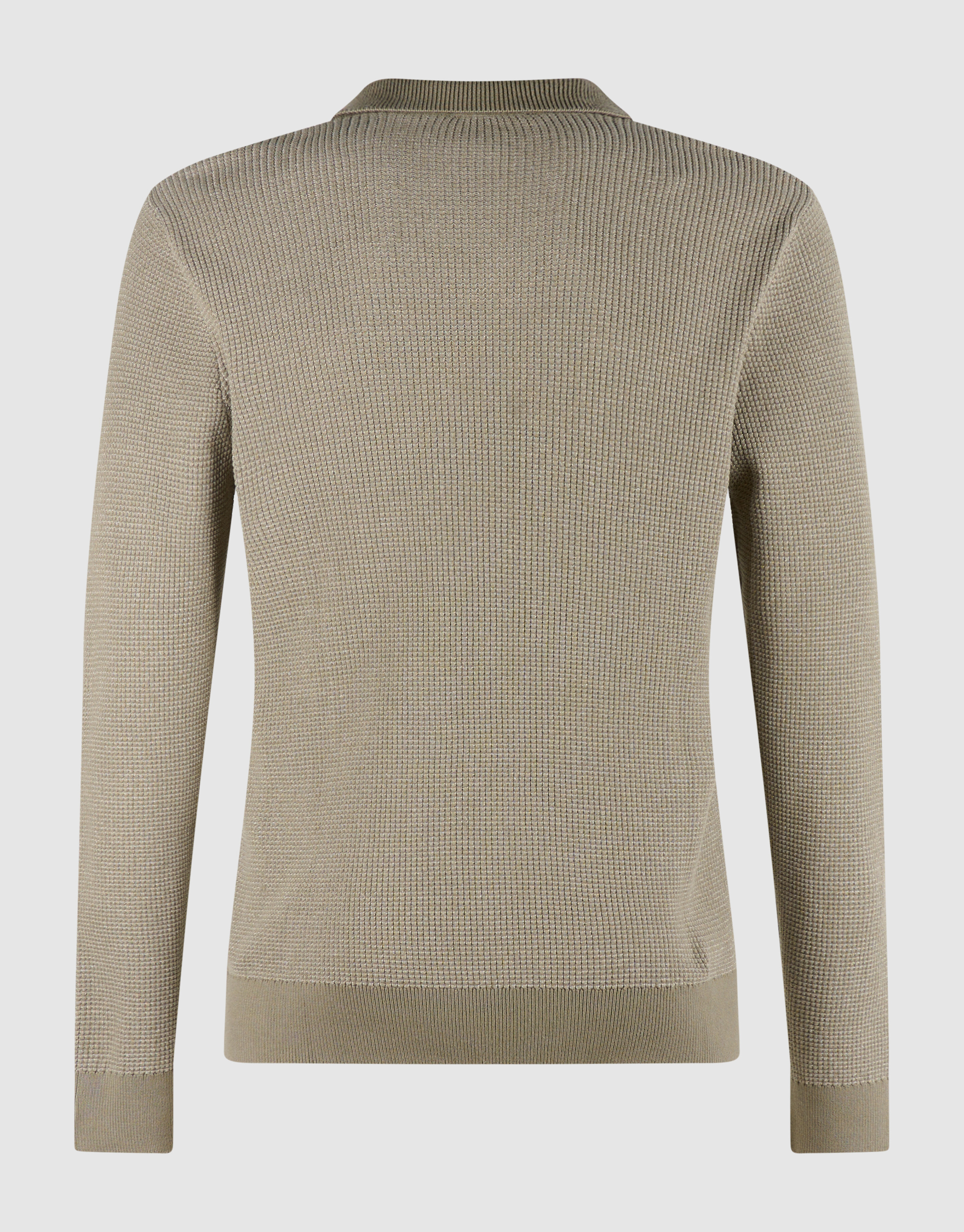 Gebreide Longsleeve Polo Trui Groen SHOEBY MEN