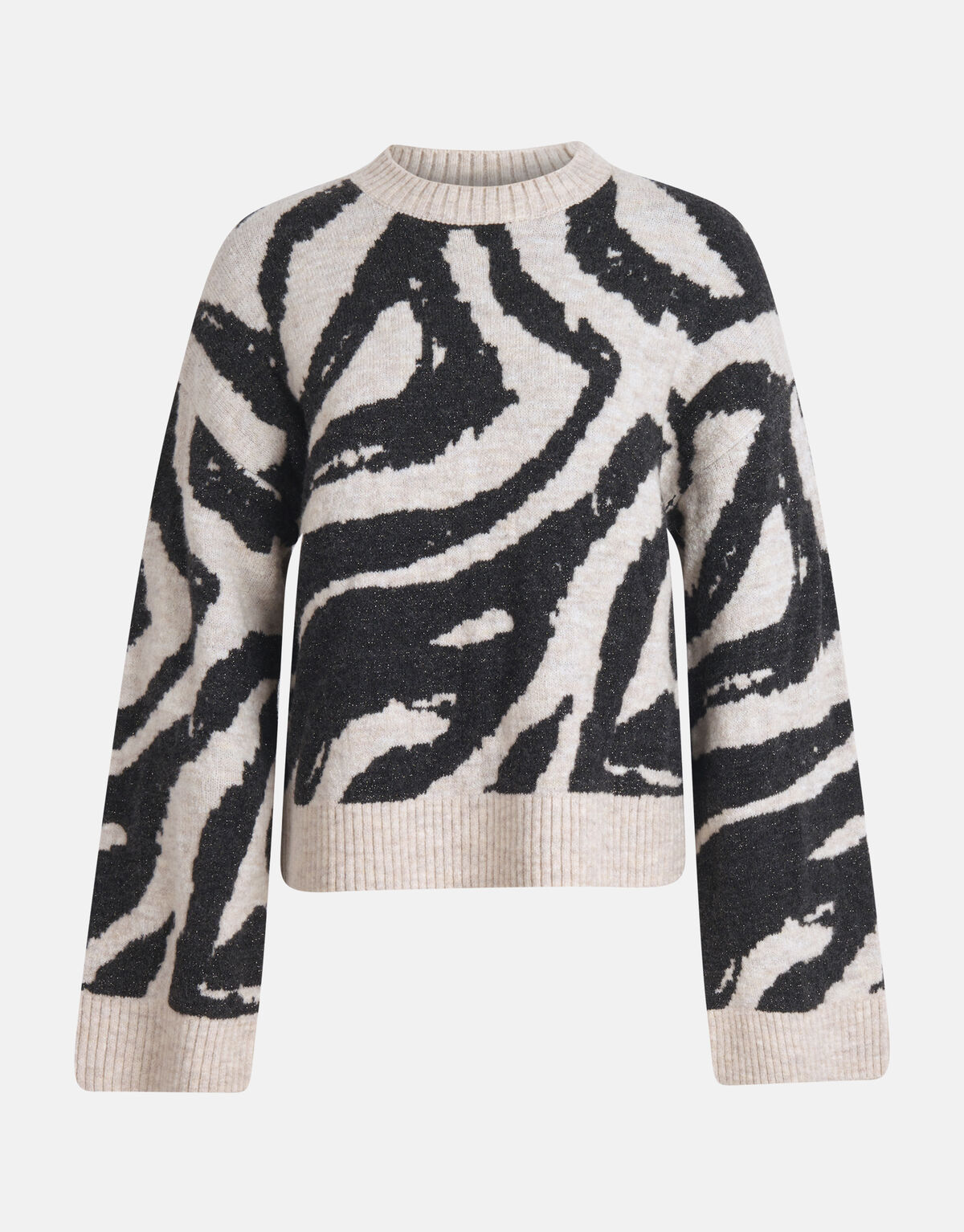 Jacquard Zebraprint Trui Zwart/Wit SHOEBY WOMEN