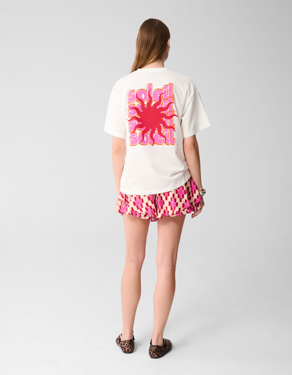 Sun Artwork T-shirt Gebroken Wit SHOEBY WOMEN
