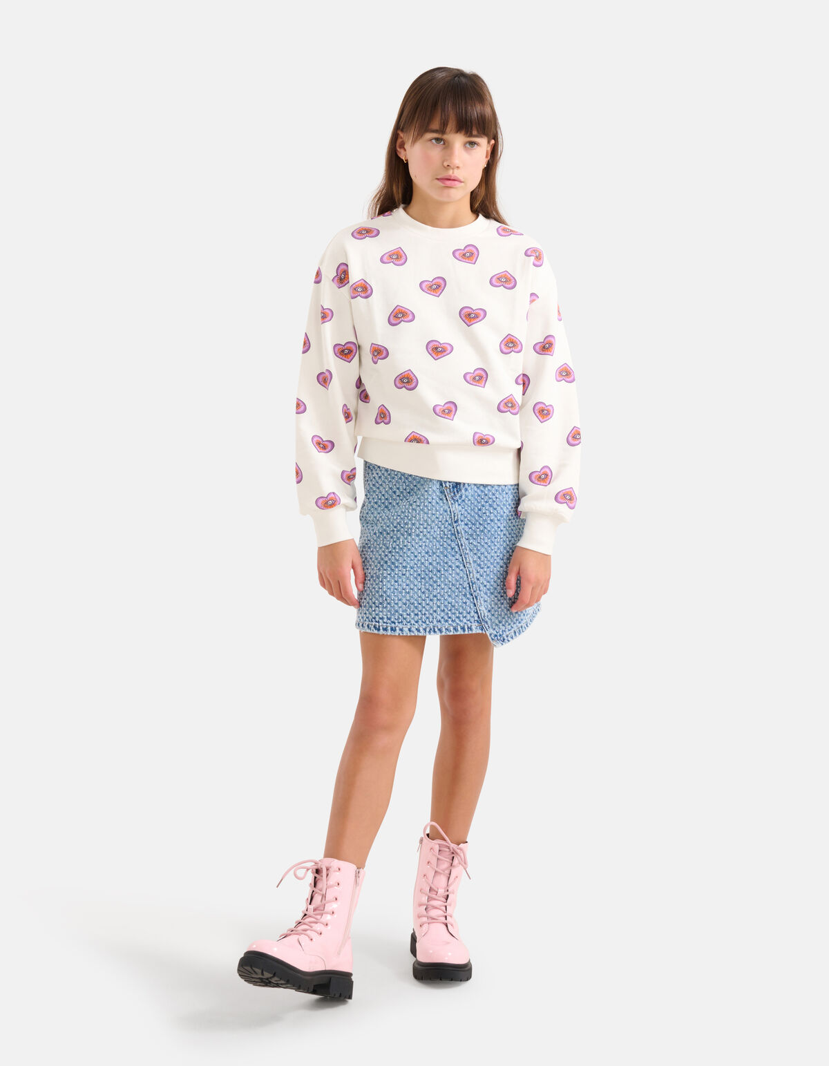 Structuur Denim Rok Bleached SHOEBY GIRLS