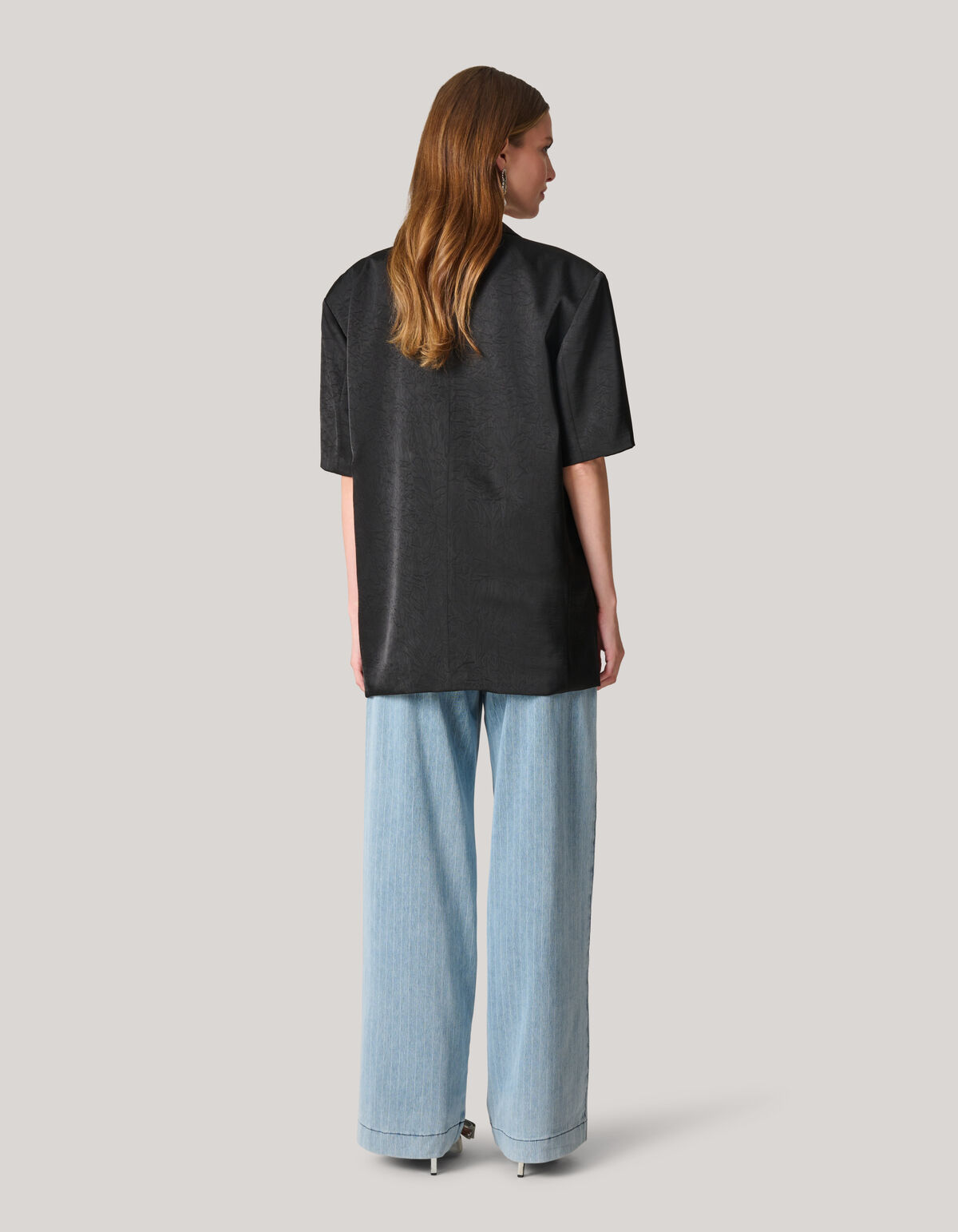 Oversized Blazer Korte Mouw Zwart SHOEBY WOMEN