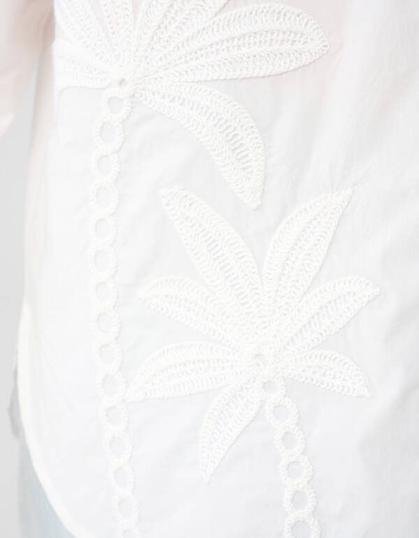 Palm Artwork Blouse Wit SHOEBY WOMEN