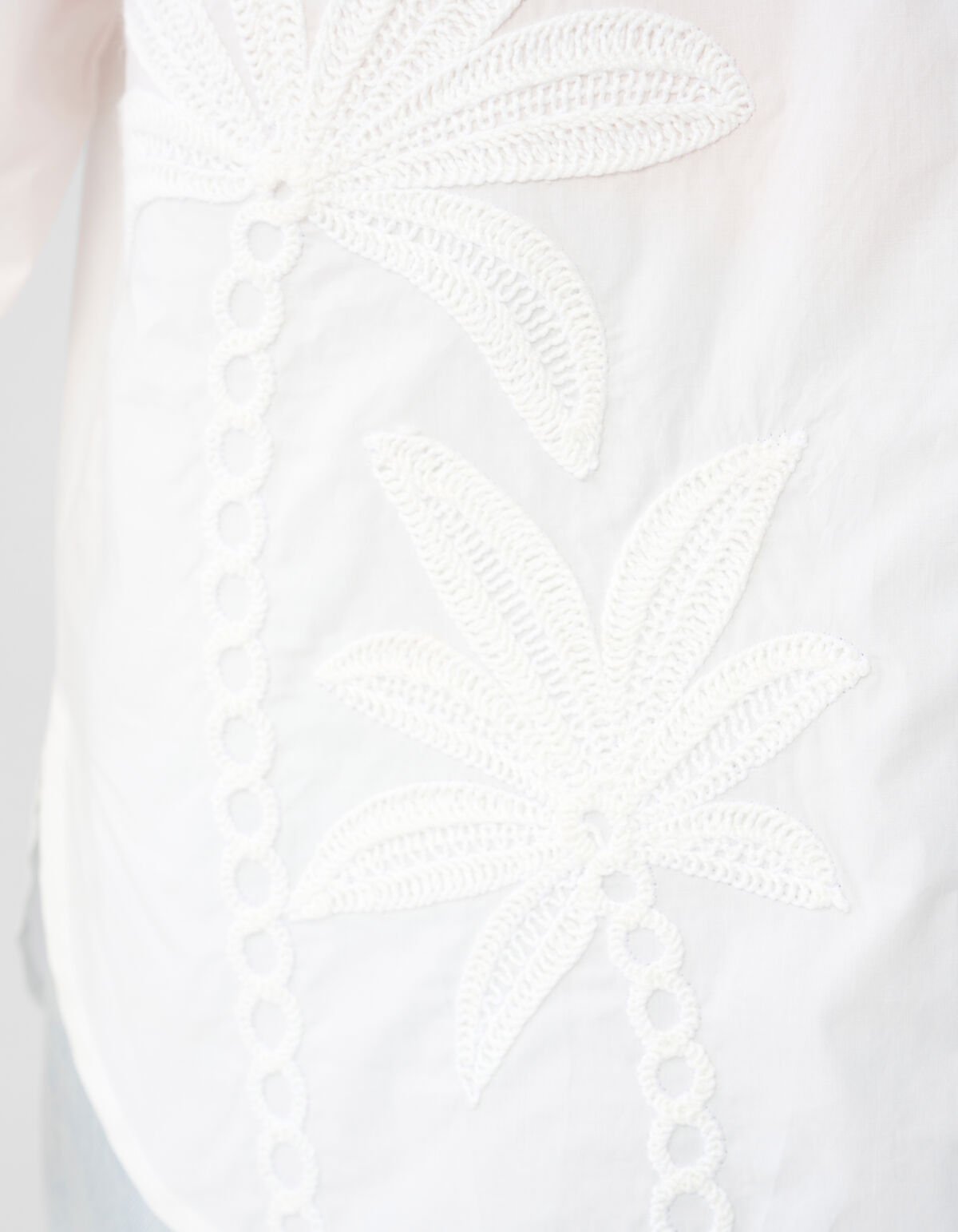 Palm Artwork Blouse Wit SHOEBY WOMEN