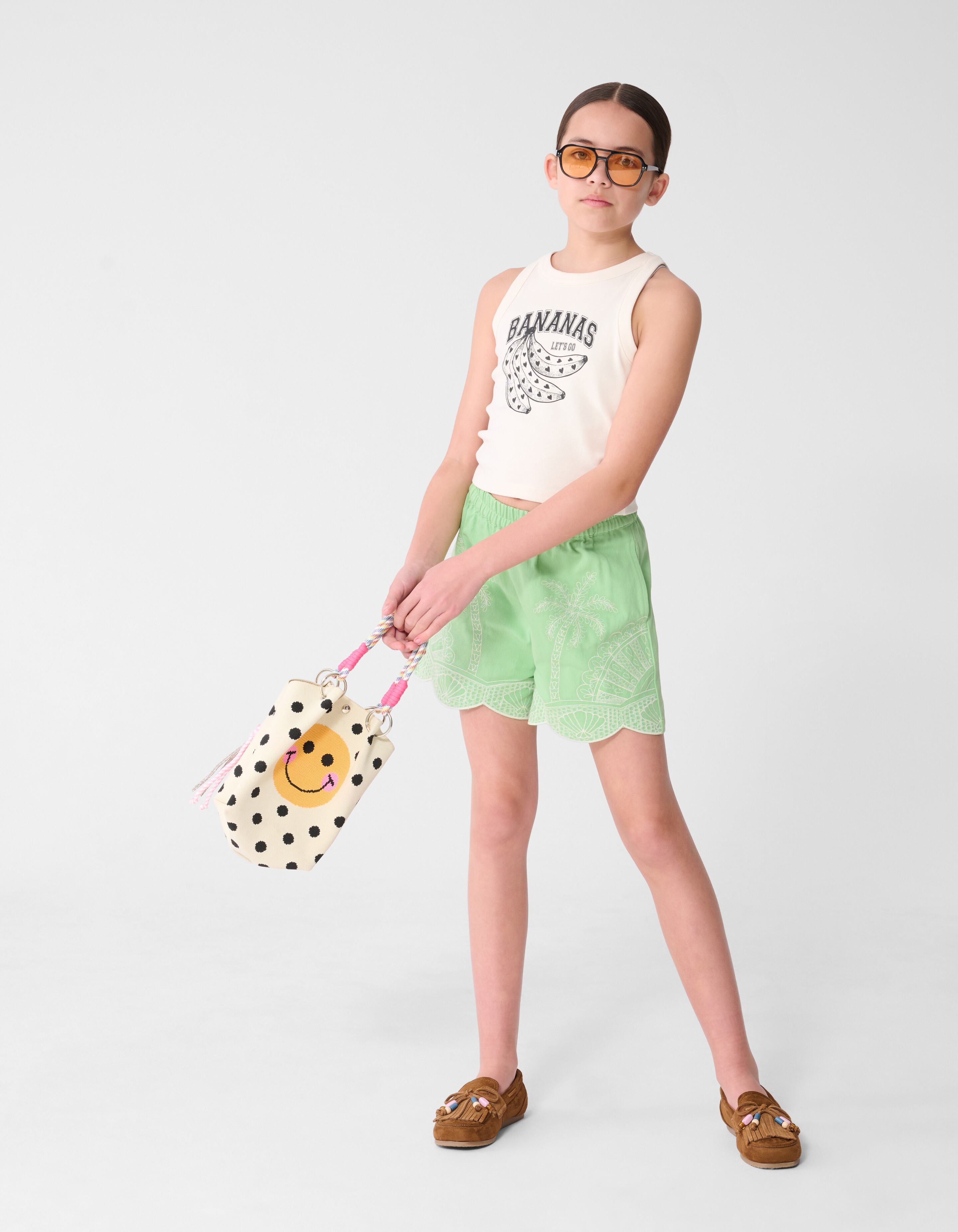 Palm Embroidery Short Lichtgroen SHOEBY GIRLS