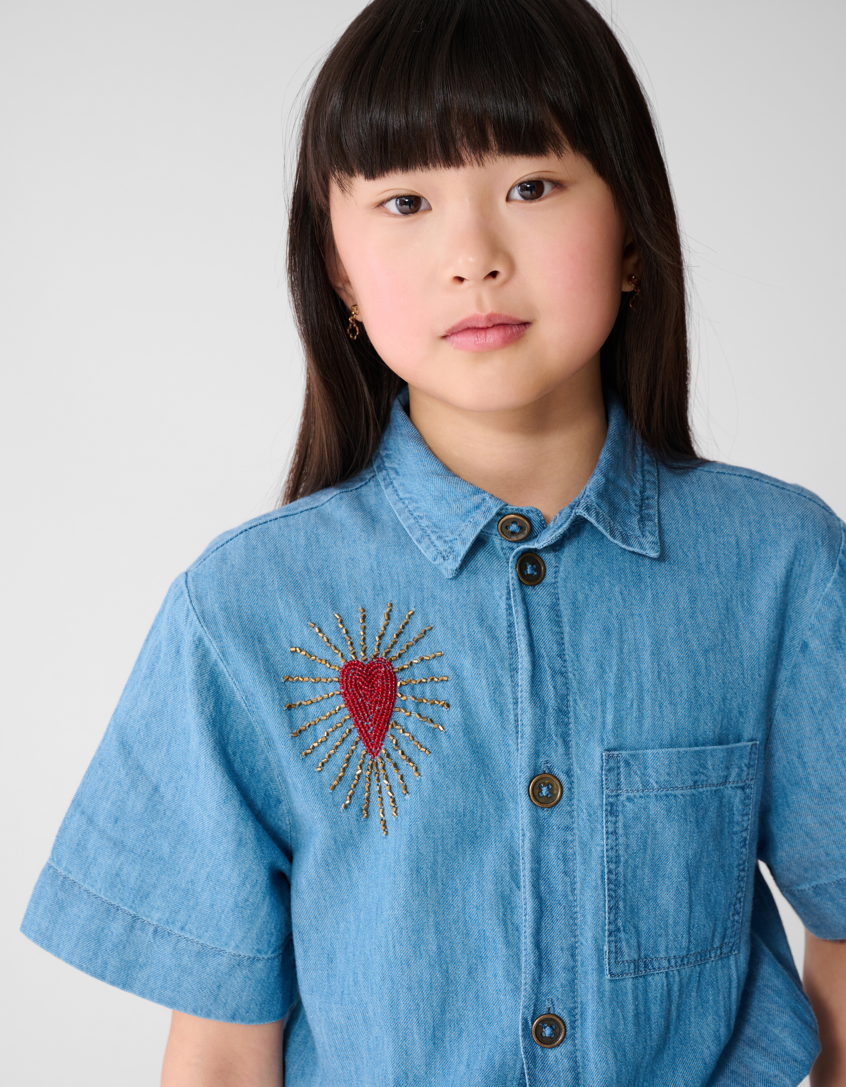 Heart Denim Jumpshort Lichtblauw SHOEBY GIRLS