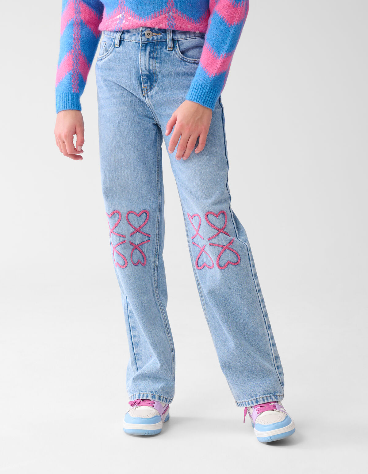 Heart Straight Fit Jeans Blauw SHOEBY GIRLS