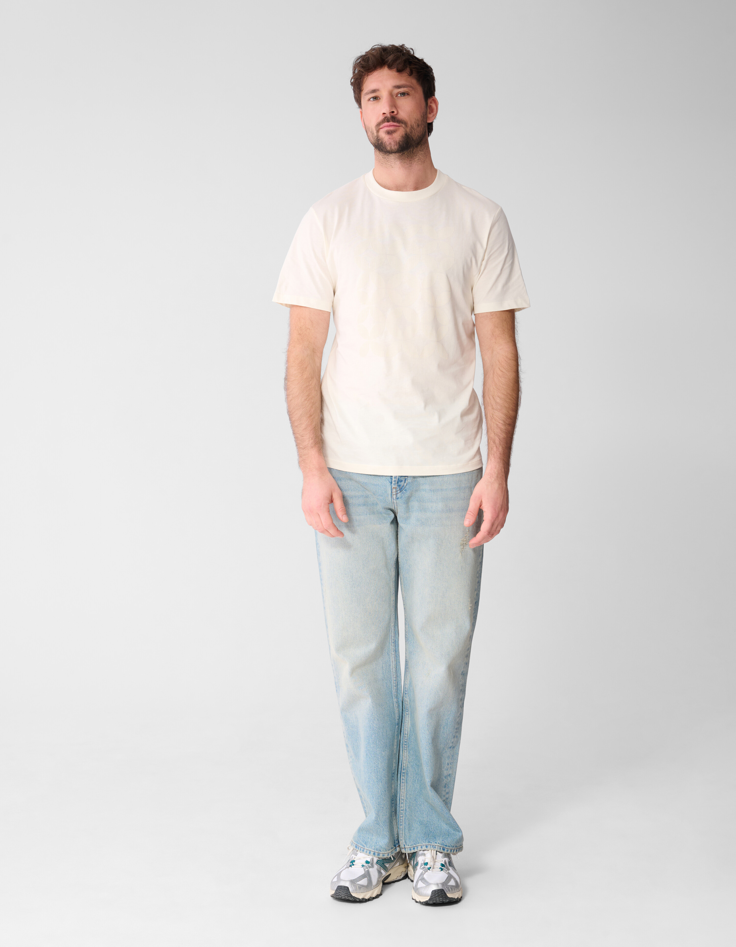 Stripe Artwork T-shirt Gebroken Wit SHOEBY MEN