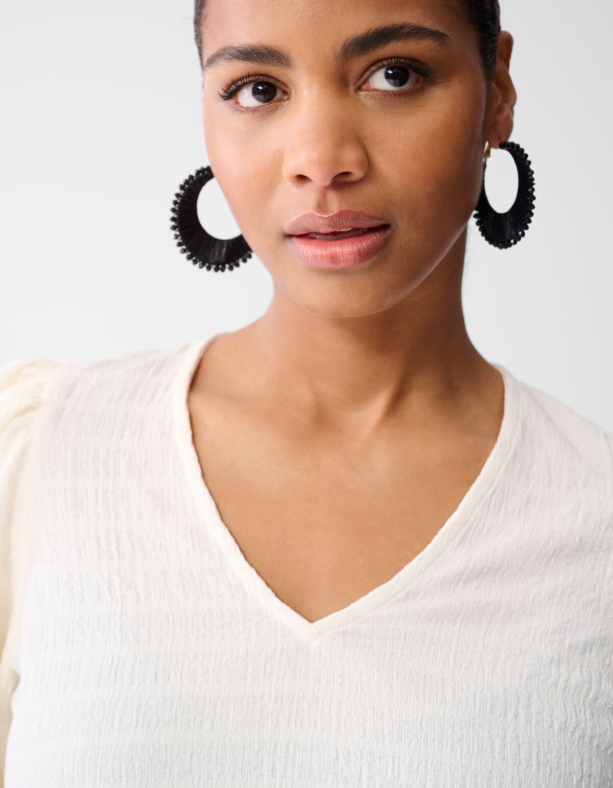 Crinkle Top Gebroken Wit SHOEBY WOMEN