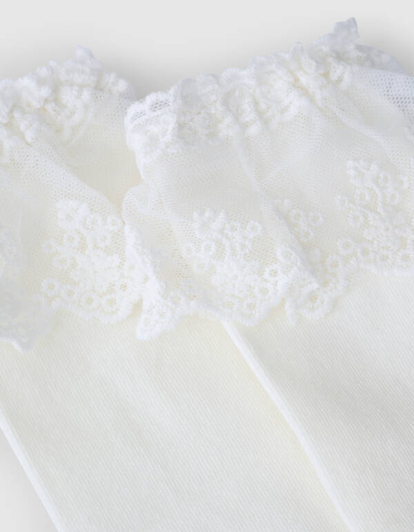 Ruffle Kant Sokken Wit SHOEBY ACCESSOIRES
