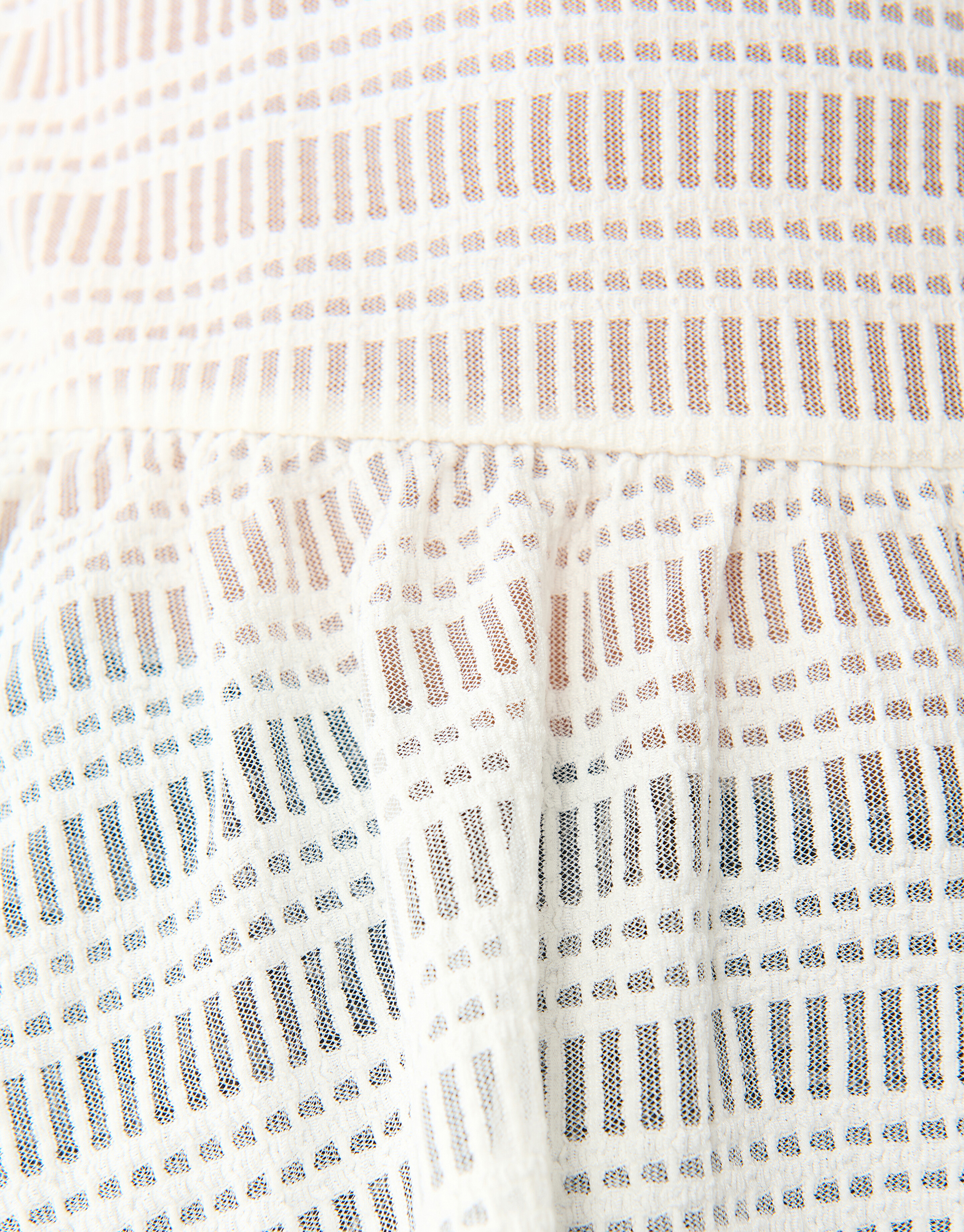 Mesh Structuur Blouse Gebroken Wit SHOEBY WOMEN
