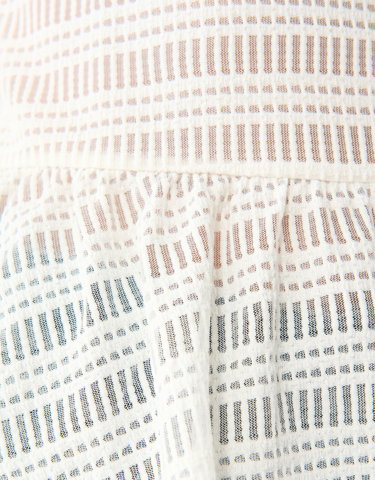 Mesh Structuur Blouse Gebroken Wit SHOEBY WOMEN