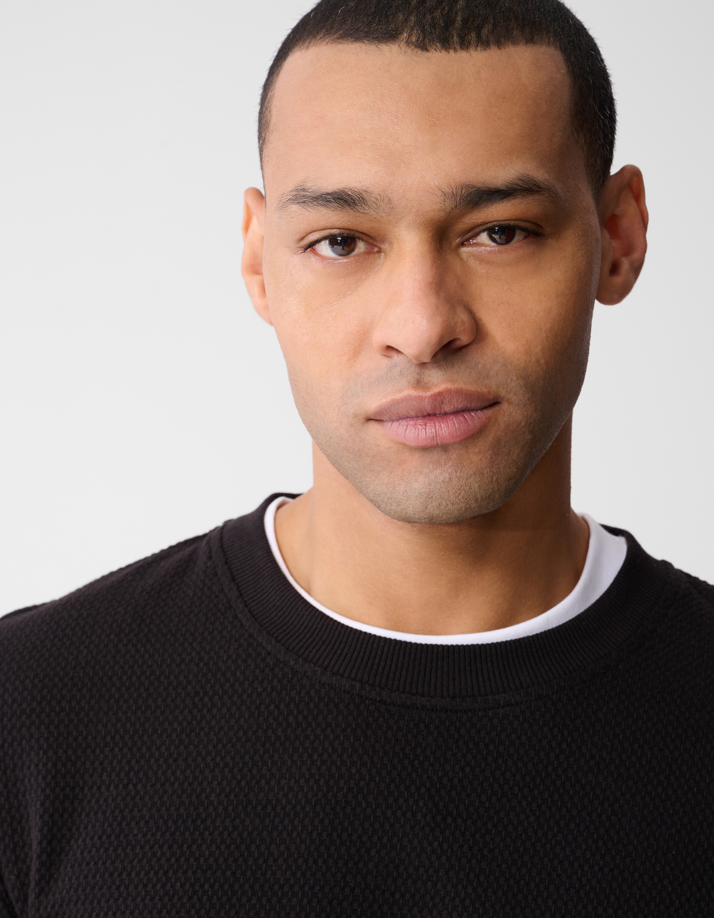 Structuur Longsleeve T-shirt Donkerbruin SHOEBY MEN