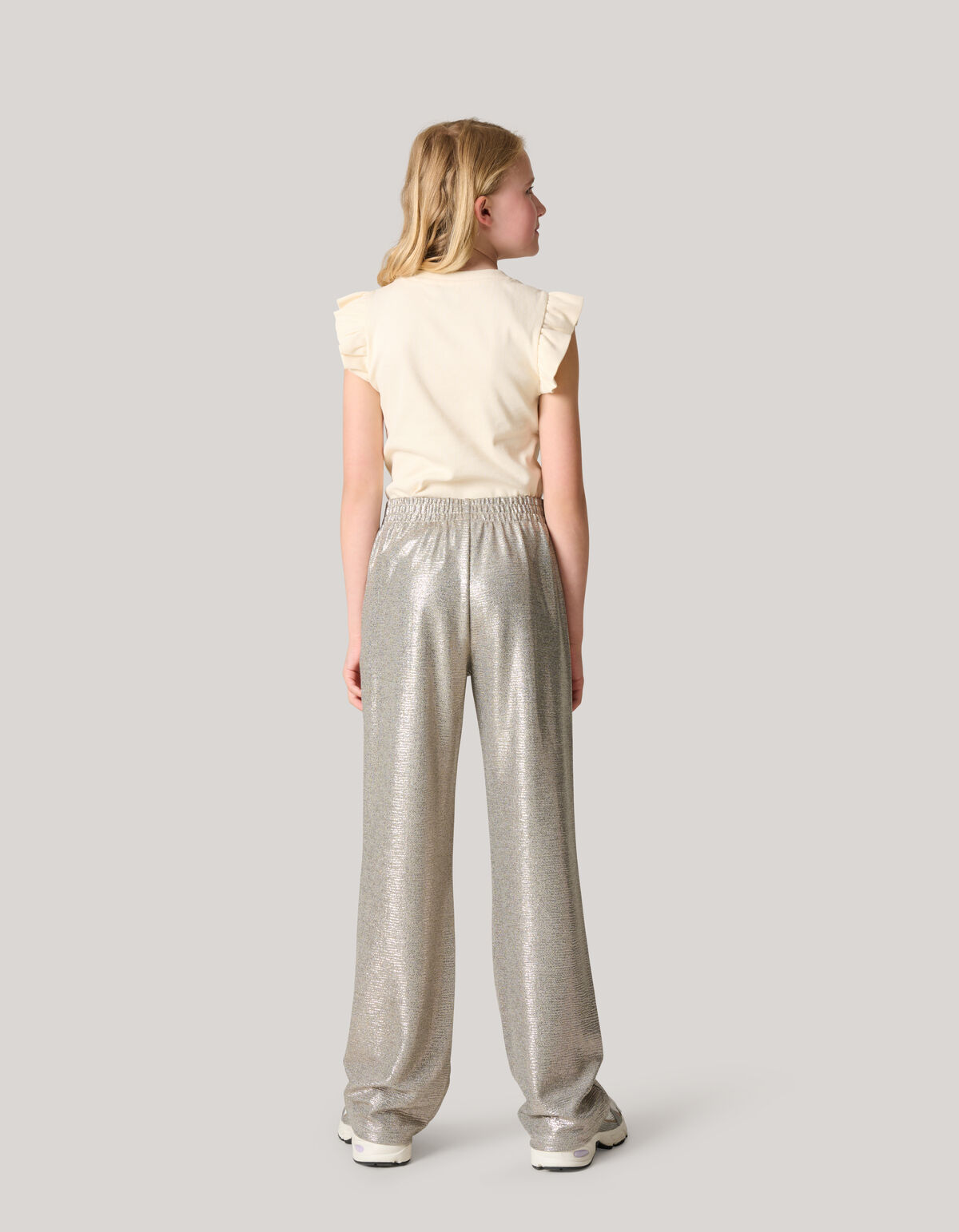 Metallic Wide Leg Broek Zilver SHOEBY GIRLS