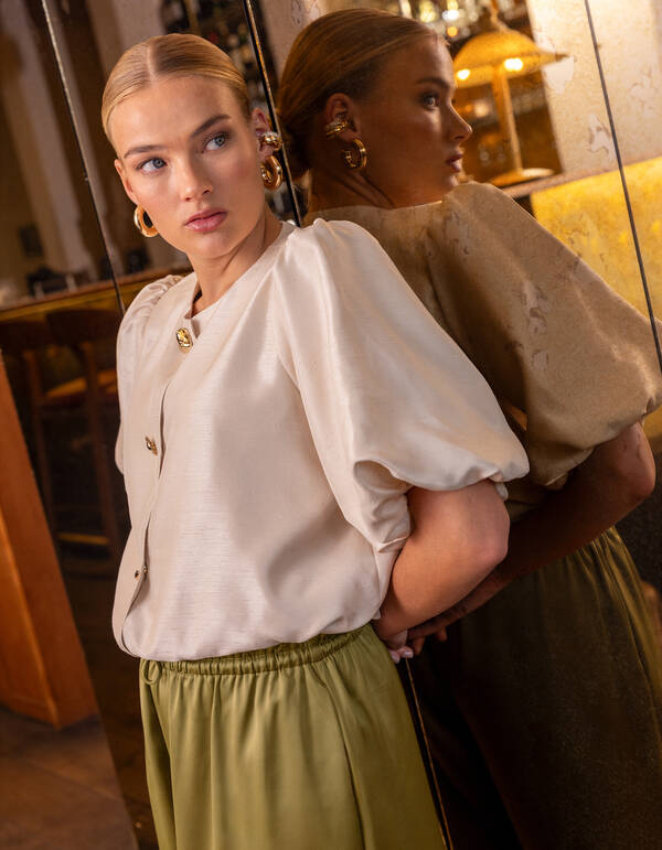 Button Blouse Gebroken Wit By Fred SHOEBY WOMEN