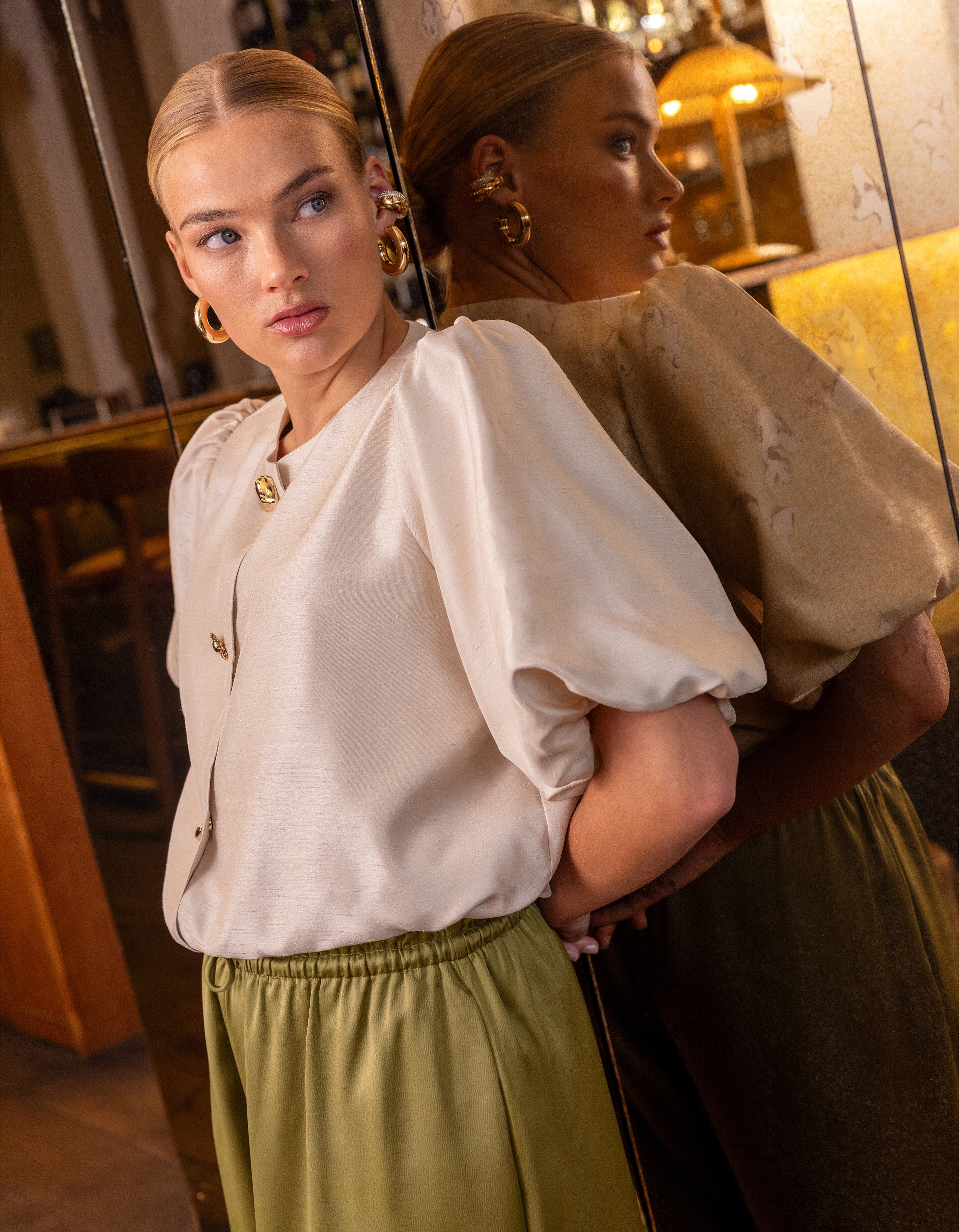 Button Blouse Gebroken Wit By Fred SHOEBY WOMEN