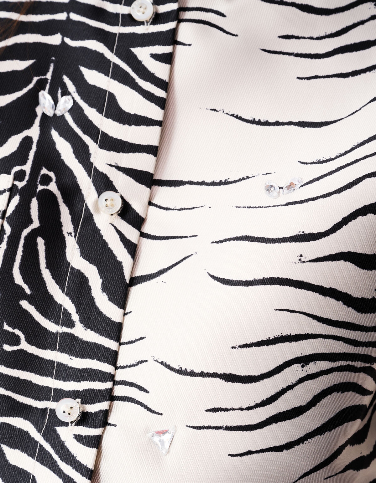 Zebra Print Blouse Zwart/Gebroken wit SHOEBY WOMEN