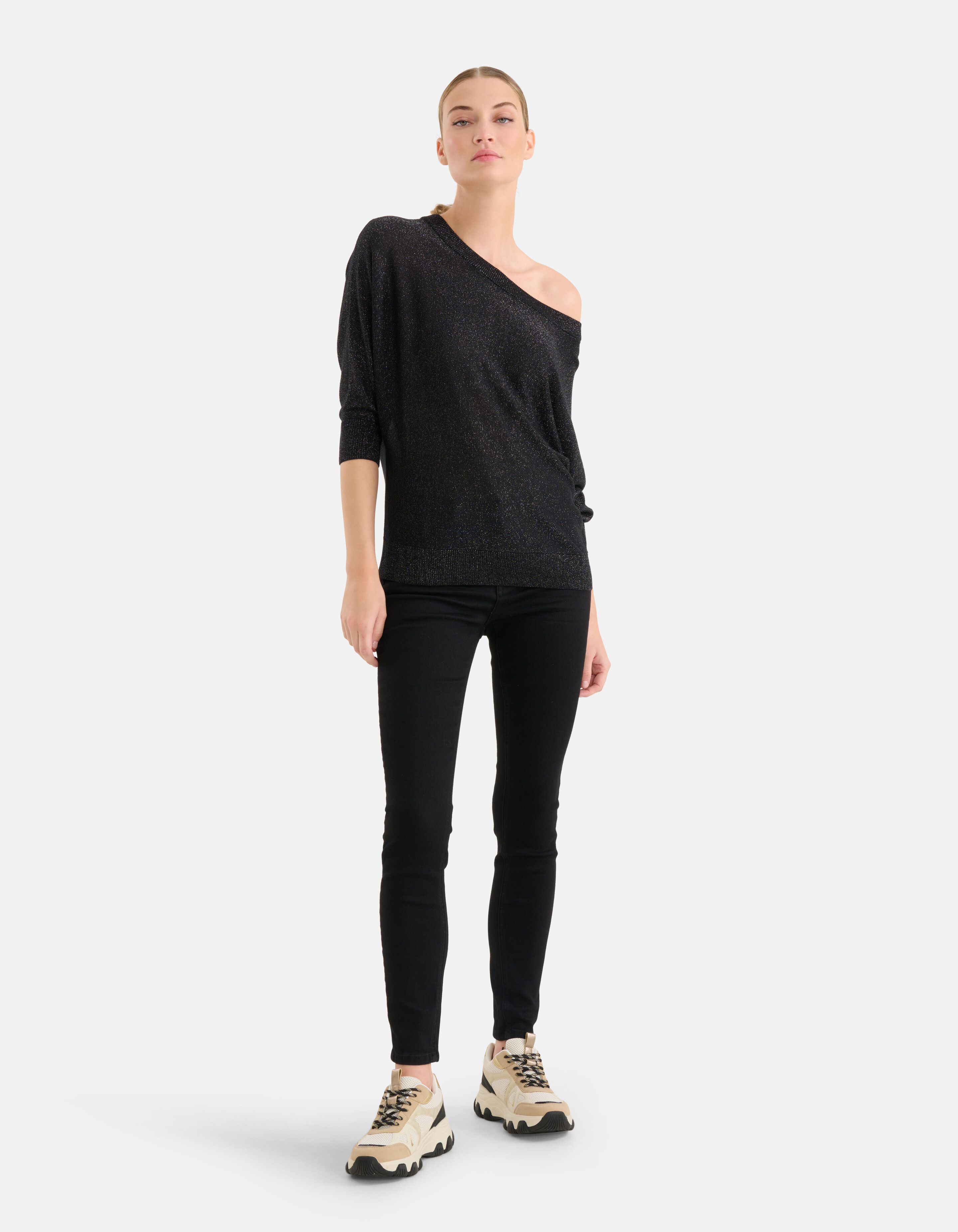 Glitter Vleermuismouwen Trui Zwart SHOEBY WOMEN