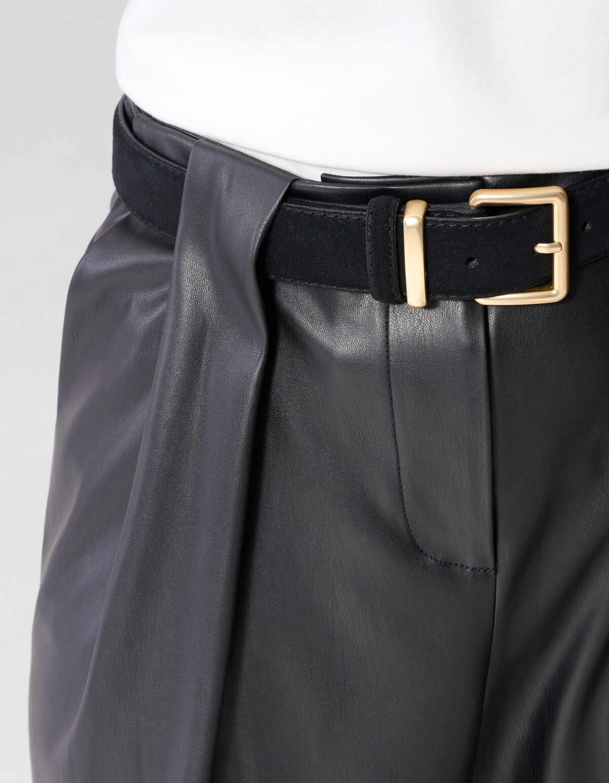Vegan Leren Barrel Fit Broek Zwart By Lonneke SHOEBY WOMEN