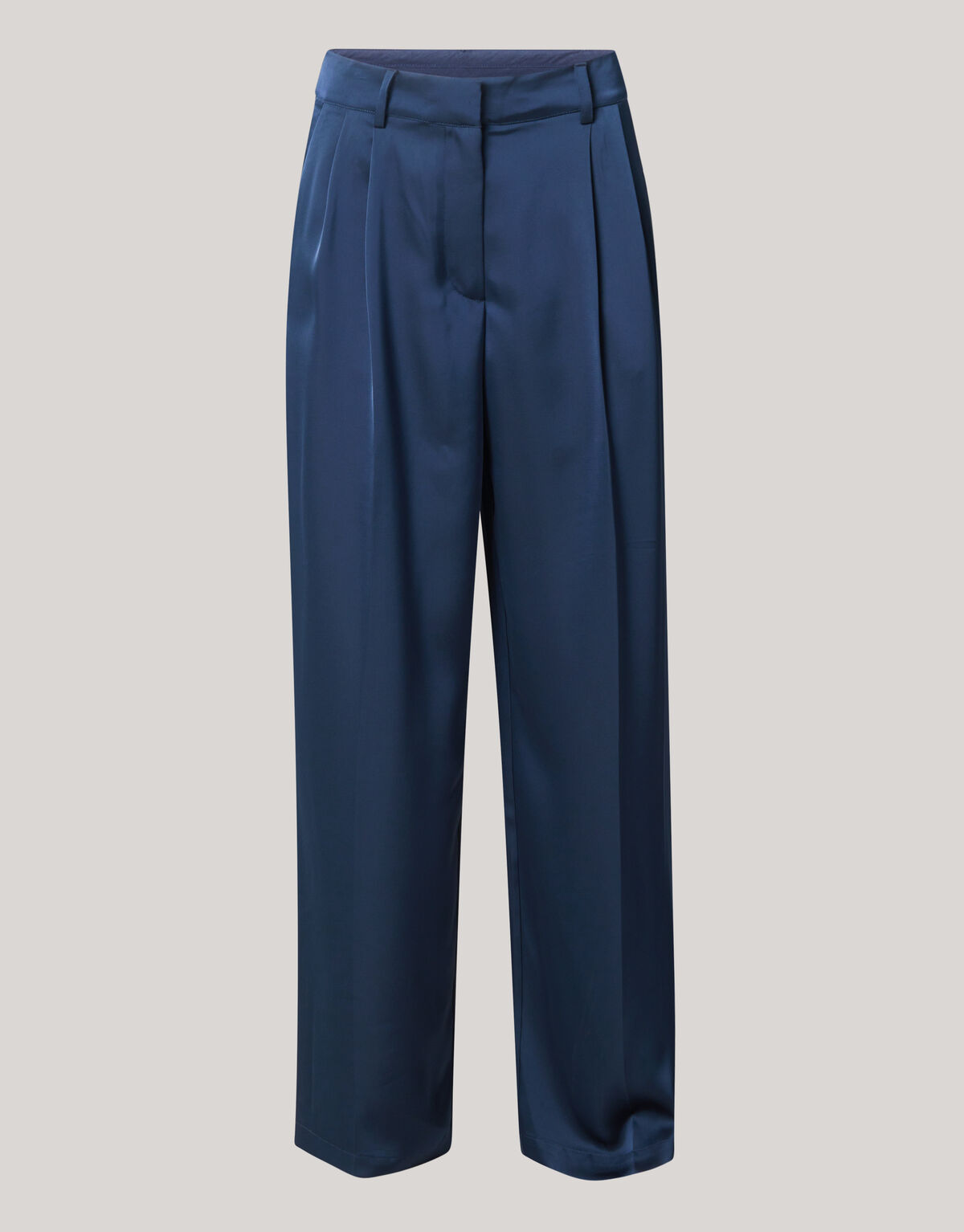 Satijnen Wide Leg Broek Donkerblauw SHOEBY WOMEN