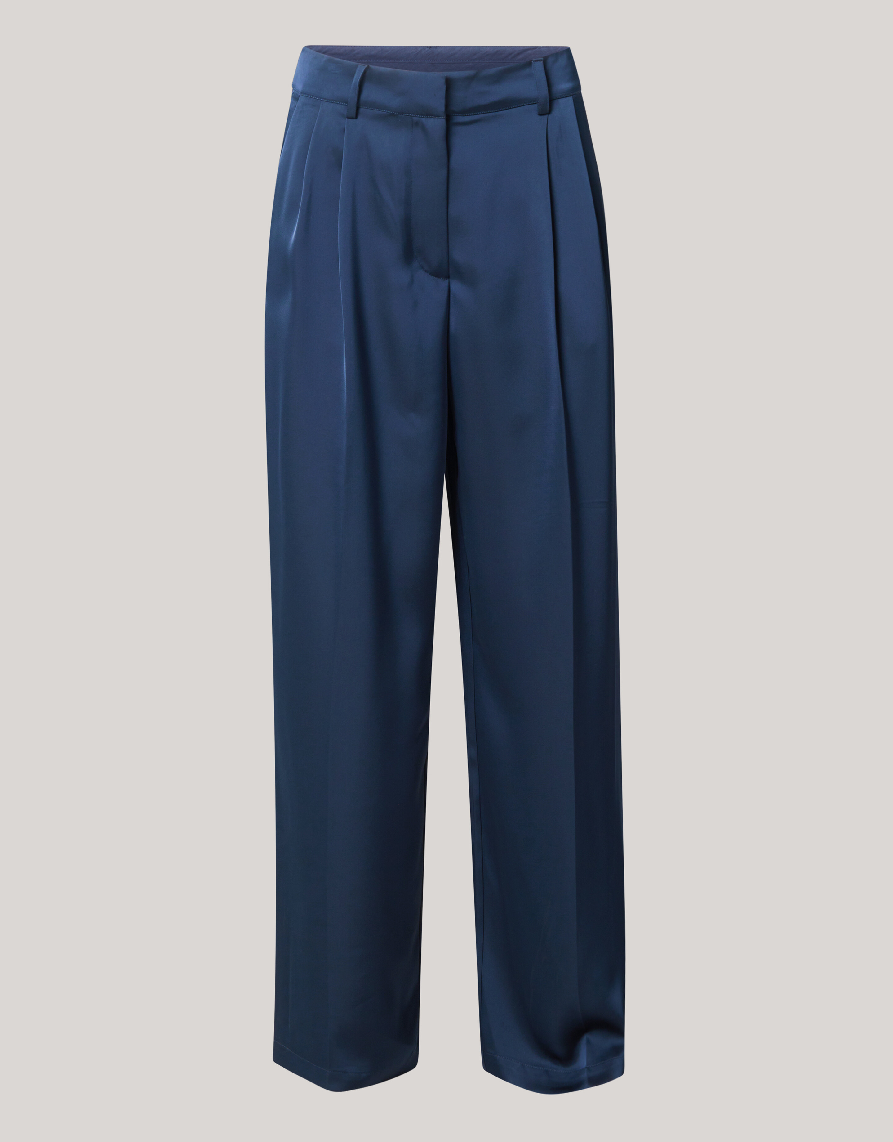 Satijnen Wide Leg Broek Donkerblauw SHOEBY WOMEN