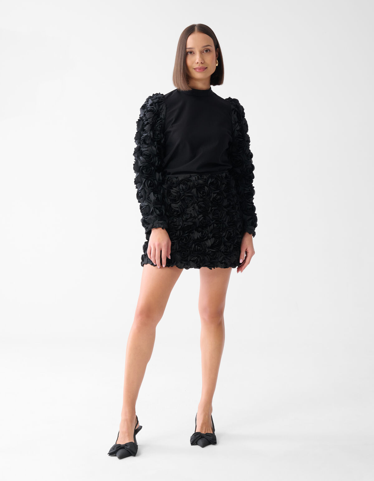 Rozen Mini Rok Zwart SHOEBY WOMEN