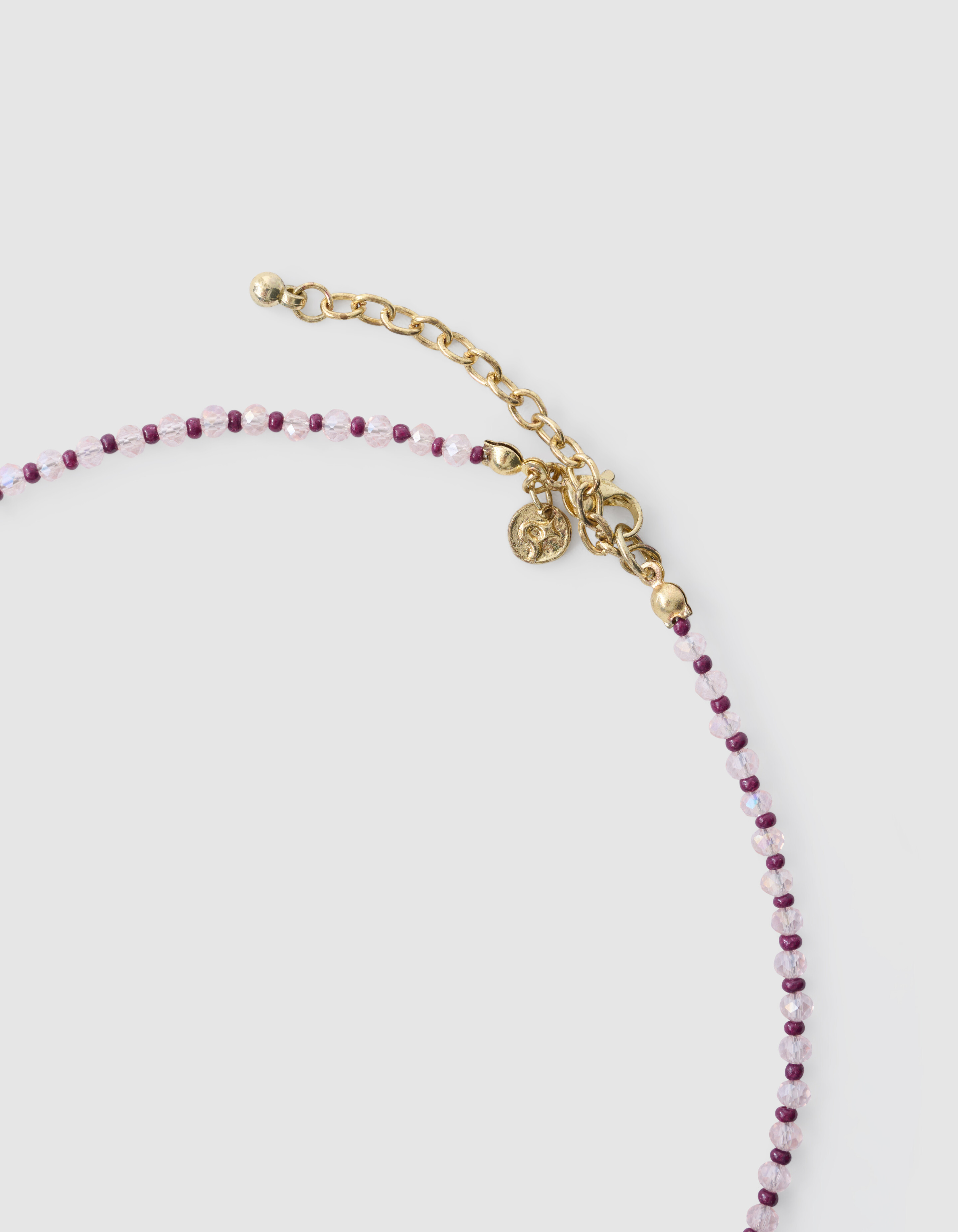 Beaded Strik Ketting Donkerrood SHOEBY ACCESSOIRES
