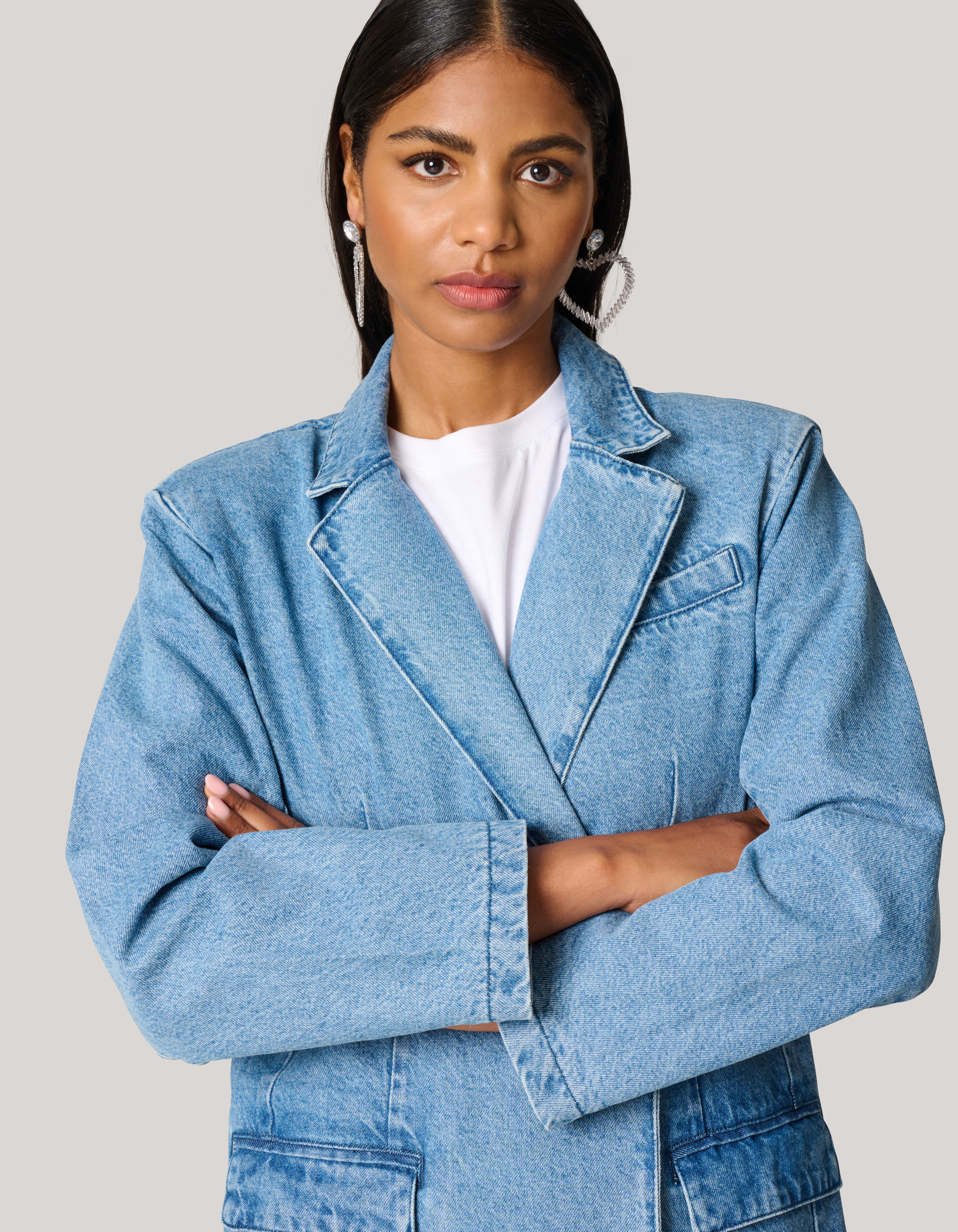 Oversized Denim Blazer Bleached SHOEBY WOMEN