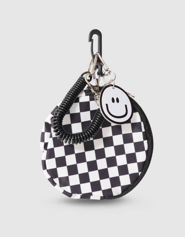 Smile Square Sleutelhanger Zwart SHOEBY ACCESSOIRES