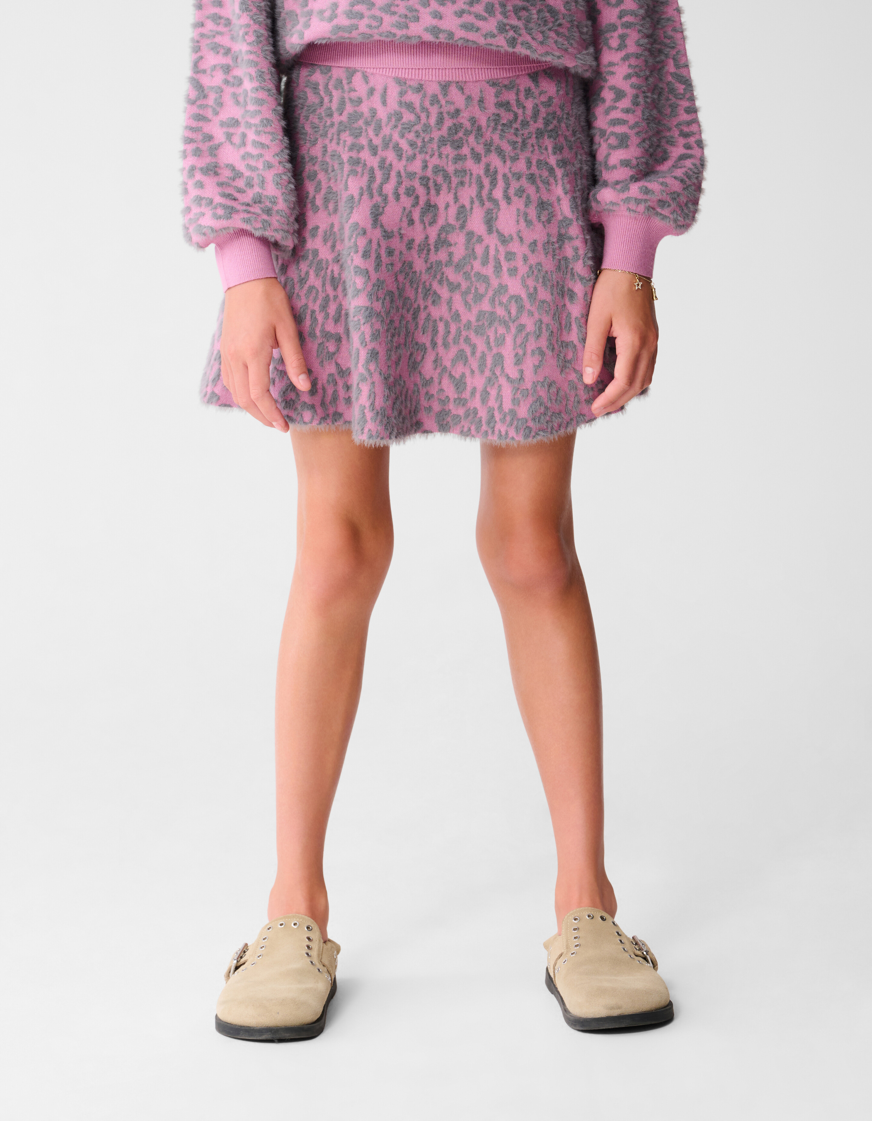Leopard Knit Rok Roze SHOEBY GIRLS