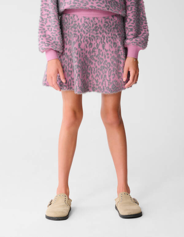 Leopard Knit Rok Roze SHOEBY GIRLS